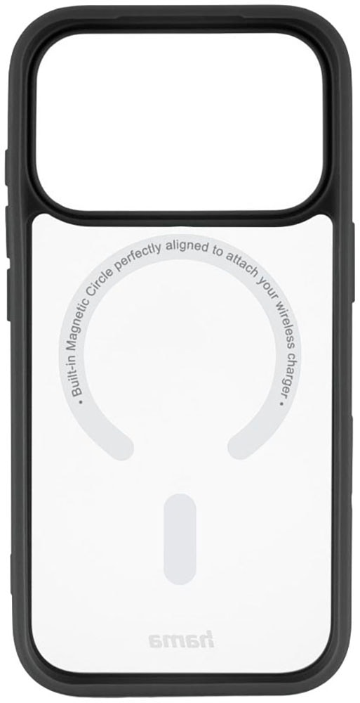 Hama Smartphone-Hülle »Handyhülle magnetisch für Apple iPhone 17Pro 18Pro SchwarzTransparent« Magnetisch, Kamerataste abgedeckt, rutschhemmend, erhöhter Rand
