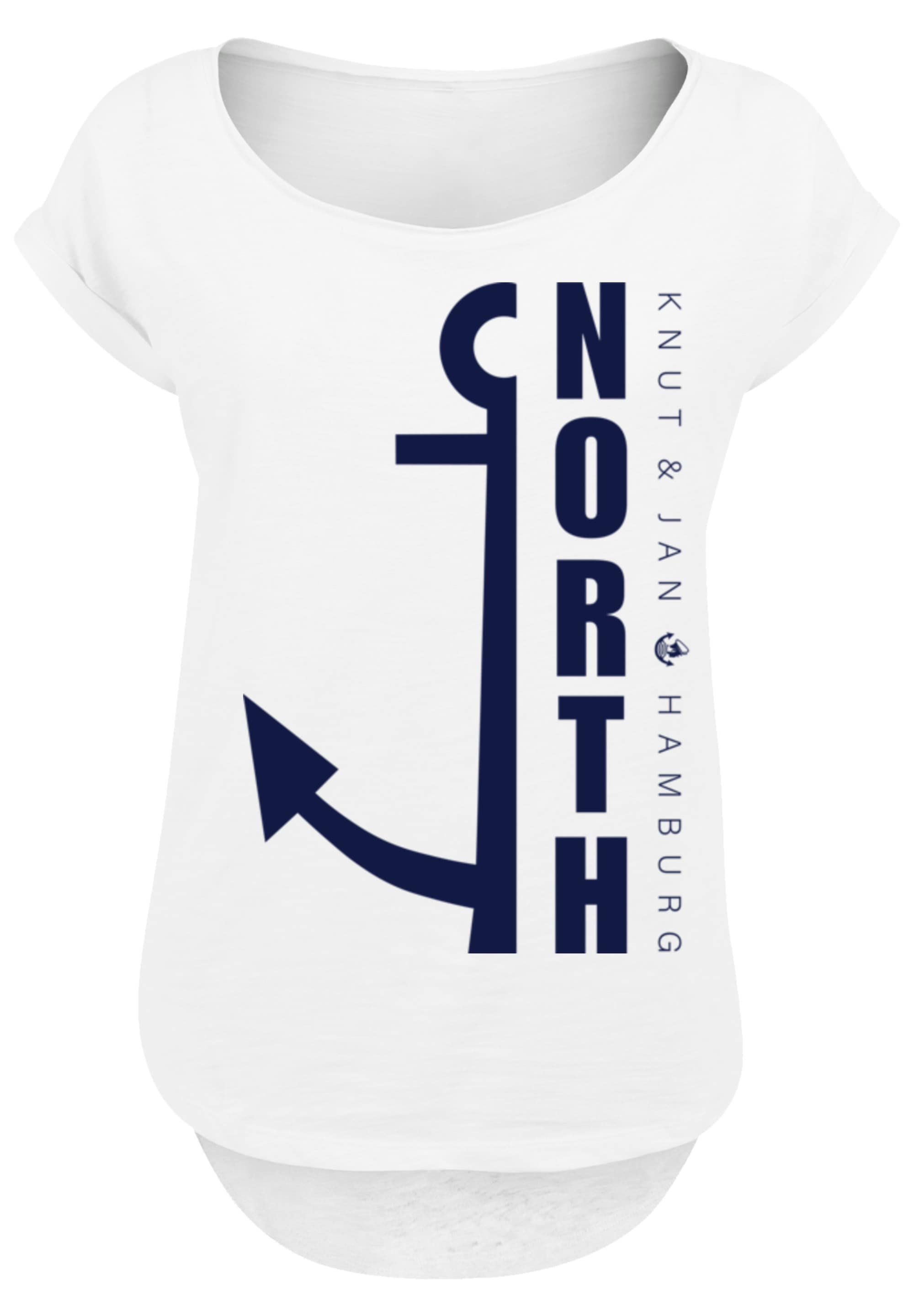 F4NT4STIC T-Shirt »North Anker Knut & Jan Hamburg Blau«, Print