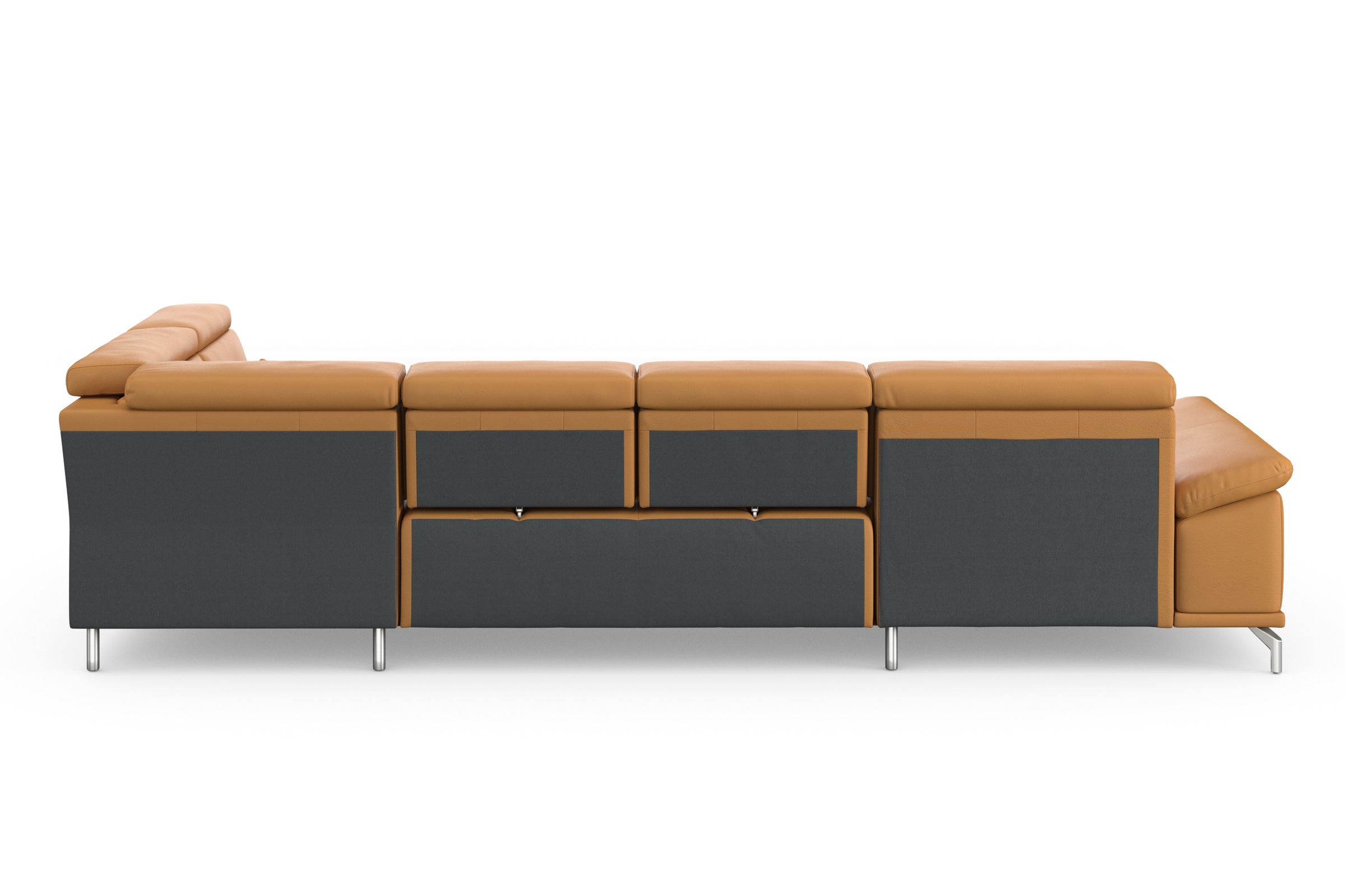 sit&more Wohnlandschaft »Cabrio U-Form, mit Sitztiefenverstellung, Arm- und Kopfteilverstellung«, 3 Nierenkissen, Federkern, optional Bettfunktion und Stauraum
