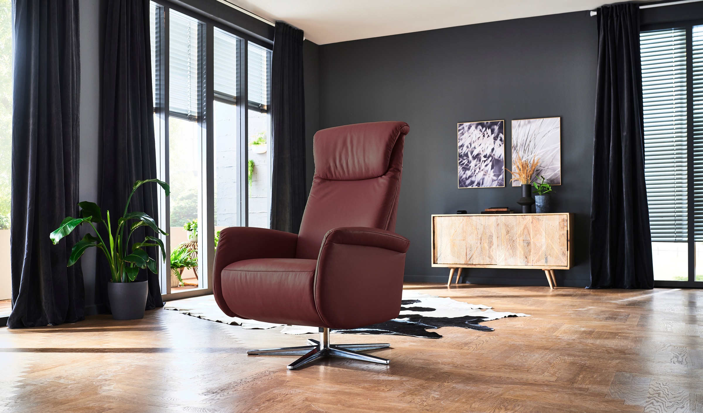 Home affaire Relaxsessel "Cartore Chromfuß, mit manueller oder motorischer günstig online kaufen