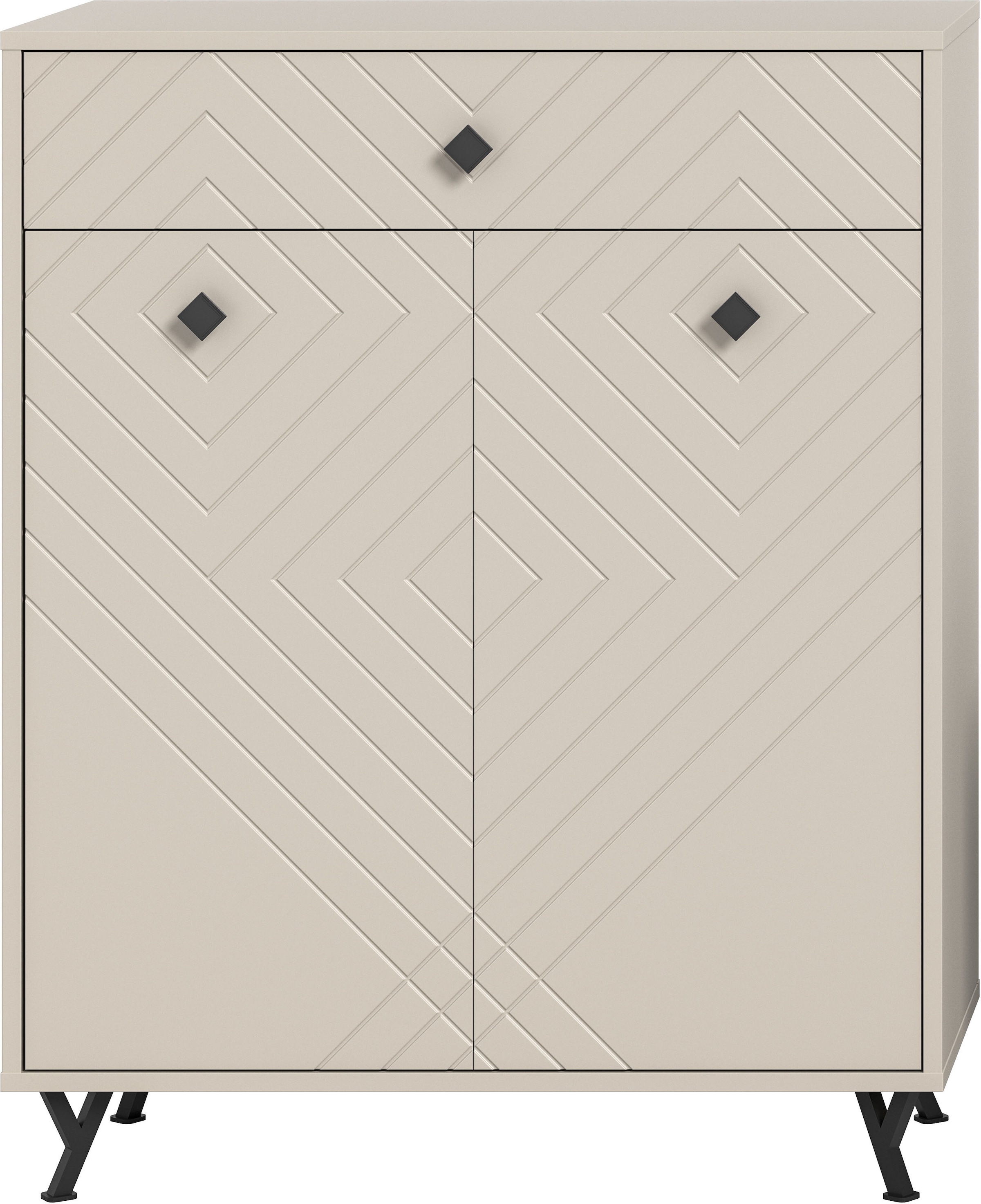 Thumbnail - Home affaire Schuhkommode "Mento, Breite 80 cm, 2 Türen & 1 Schubkasten mit Ornamentfräsung" 3 Einlegeböden, 4Fächer, Me...