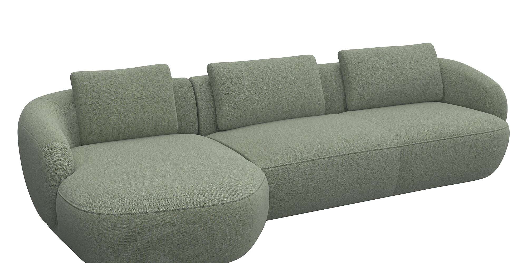 FLEXLUX Wohnlandschaft "Torino, rund, L-Form, Sofa-Ecke mit Recamiere, Long günstig online kaufen