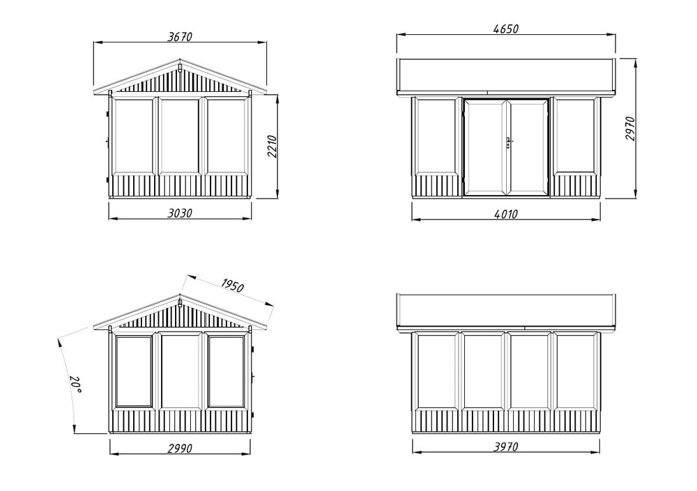 Palmako Holzpavillon »Isabella« BxTxH: 465x367x297 cm