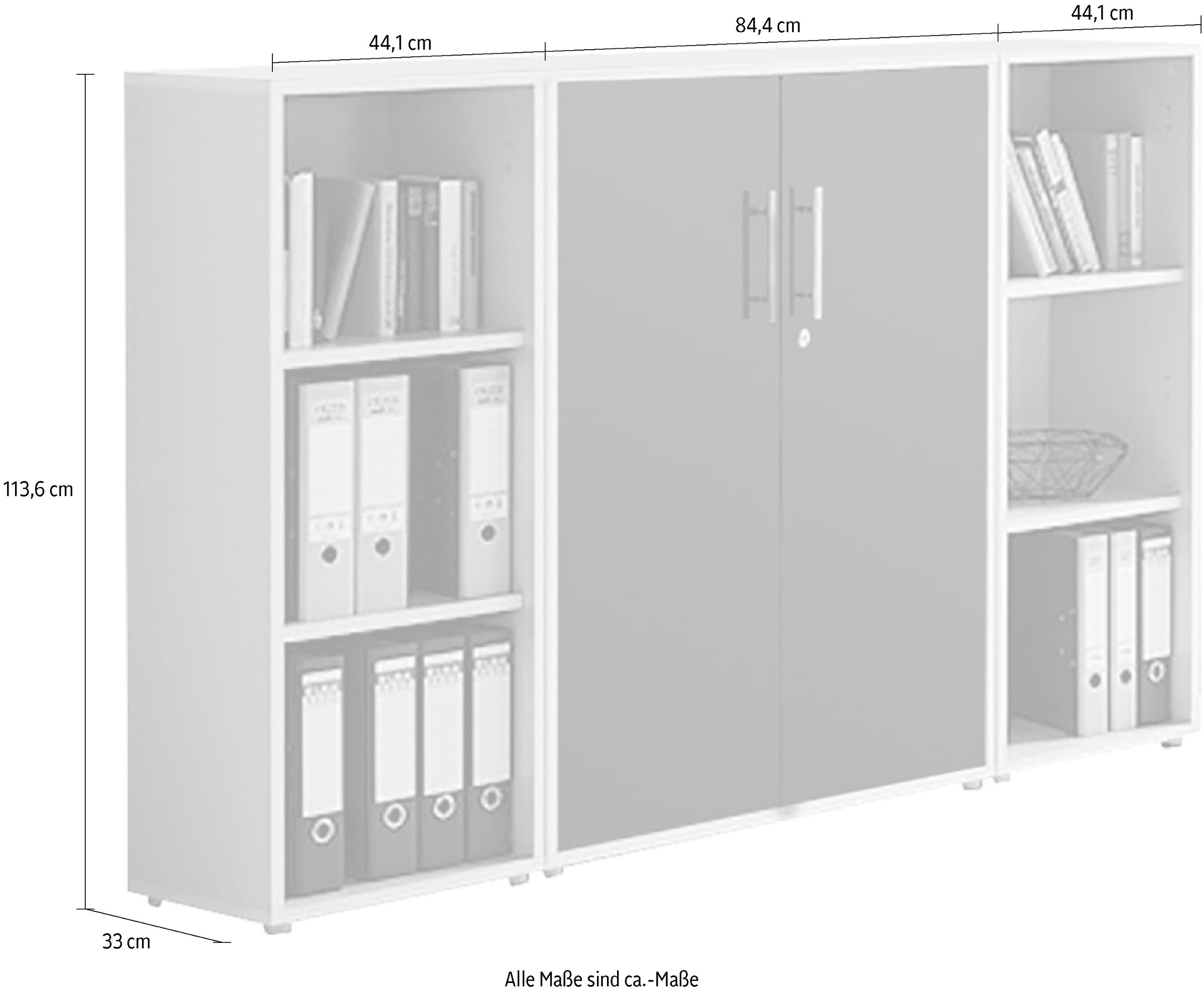 BMG Möbel Büro-Set »TABOR 2 niedrig«, (Set, 2 tlg.)