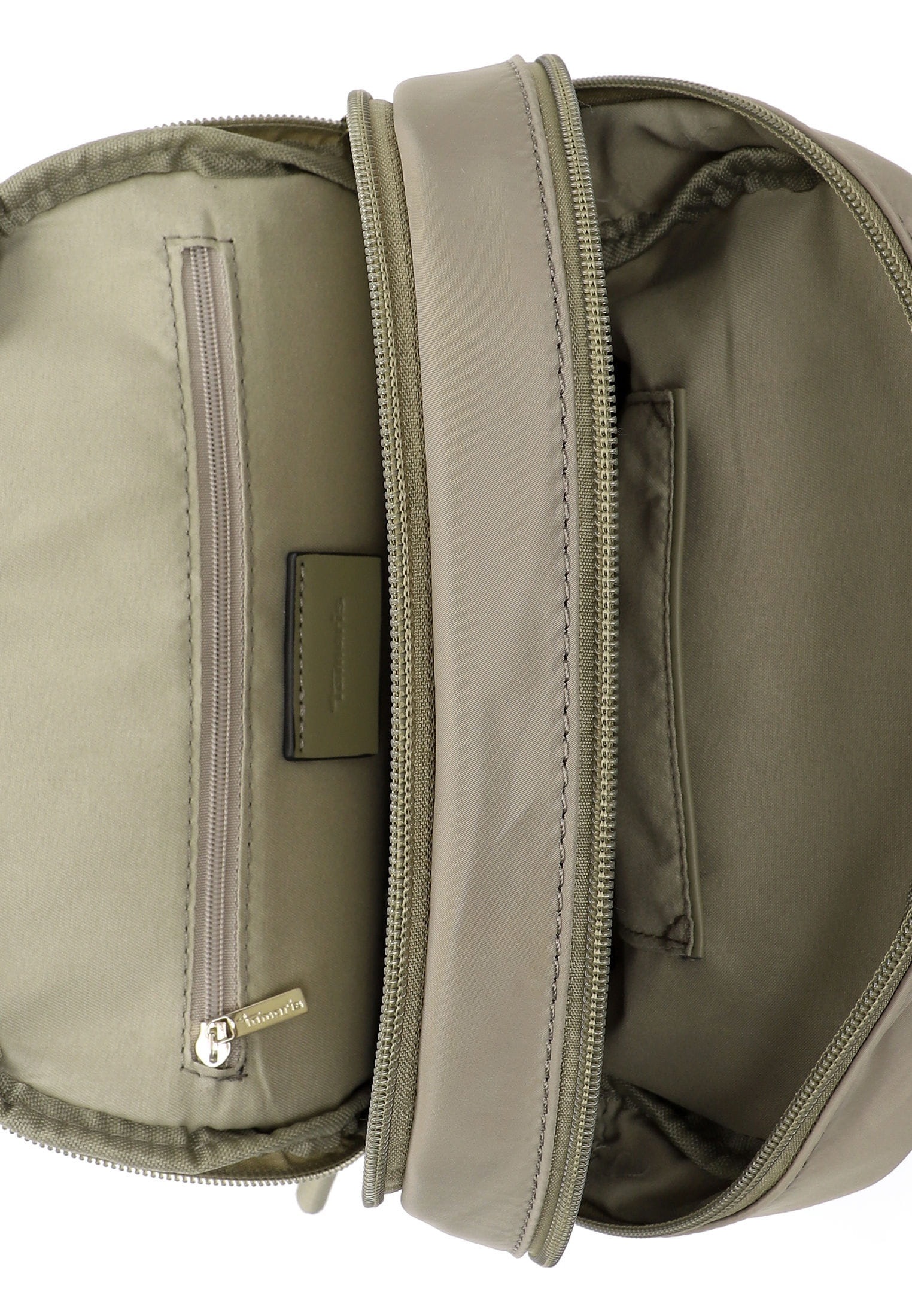 Rucksack TAMARIS "Rucksack TAS Khiria", Damen, Gr. B/H/T: 26cm x 28cm x 9cm, grün (khaki 910), Polyester, Rucksäcke Rucksack 3