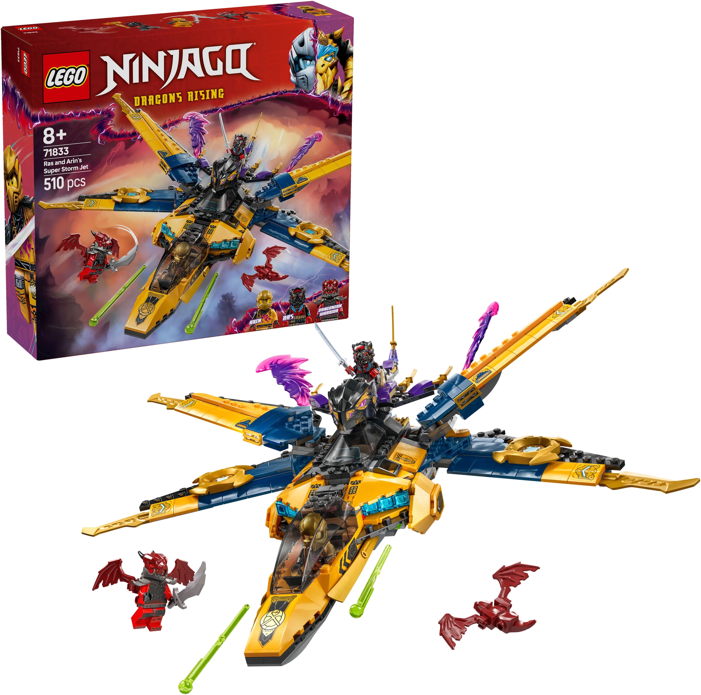 Konstruktionsspielsteine »Ras und Arins Super-Sturmflieger (71833), LEGO Ninjago«,...