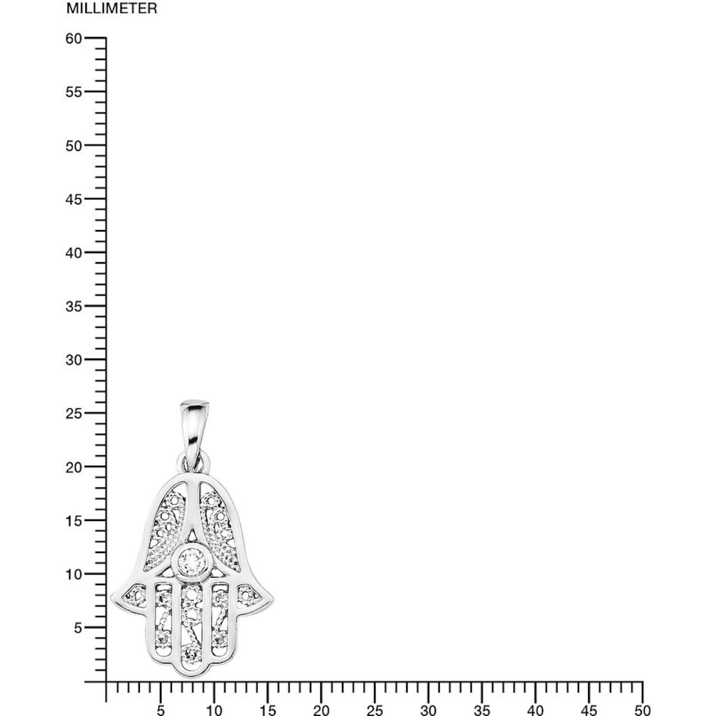 Amor Kette mit Anhänger »2016015, Fatima´s Hand«, mit Zirkonia (synth.)