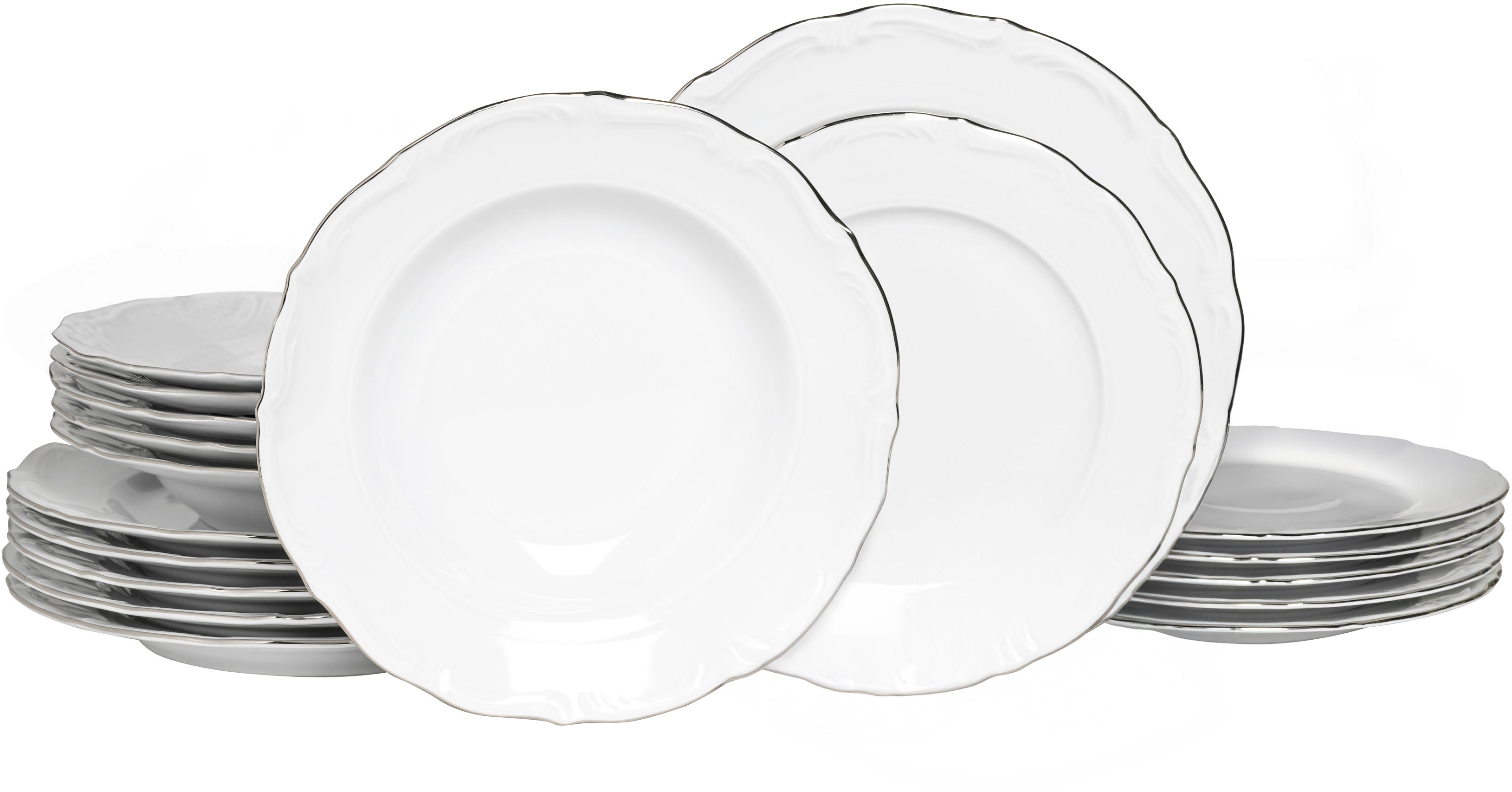 CreaTable Teller-Set "Maria Theresia, Teller Set 18-tlg" Traditionelle Porzellanform