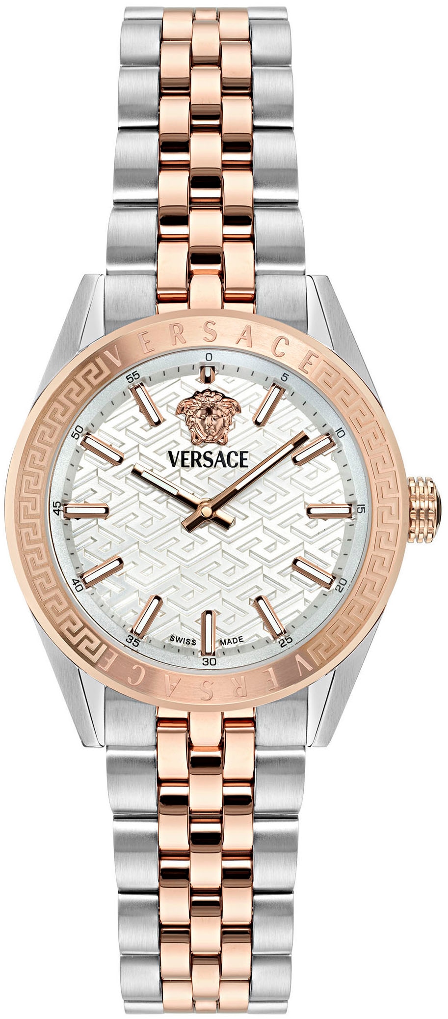 Versace Quarzuhr »V-CODE«, Armbanduhr, Damenuhr, Saphirglas, Swiss Made, Leuchtindizes, analog