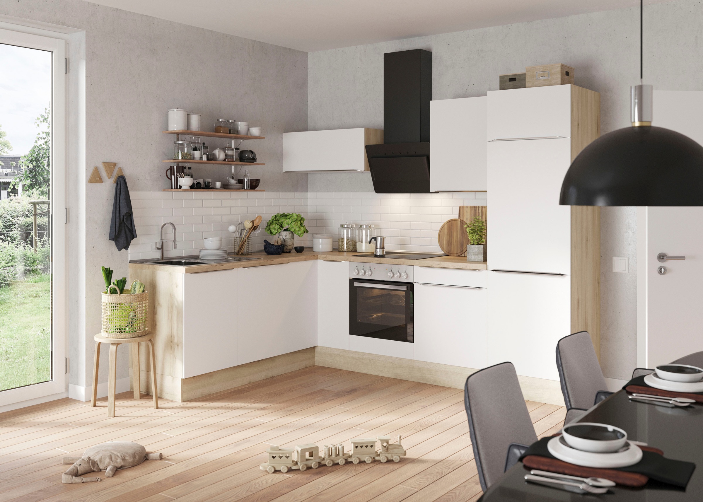 OPTIFIT Winkelküche »Aken«, ohne E-Geräte, Stellbreite 200 x 270 cm