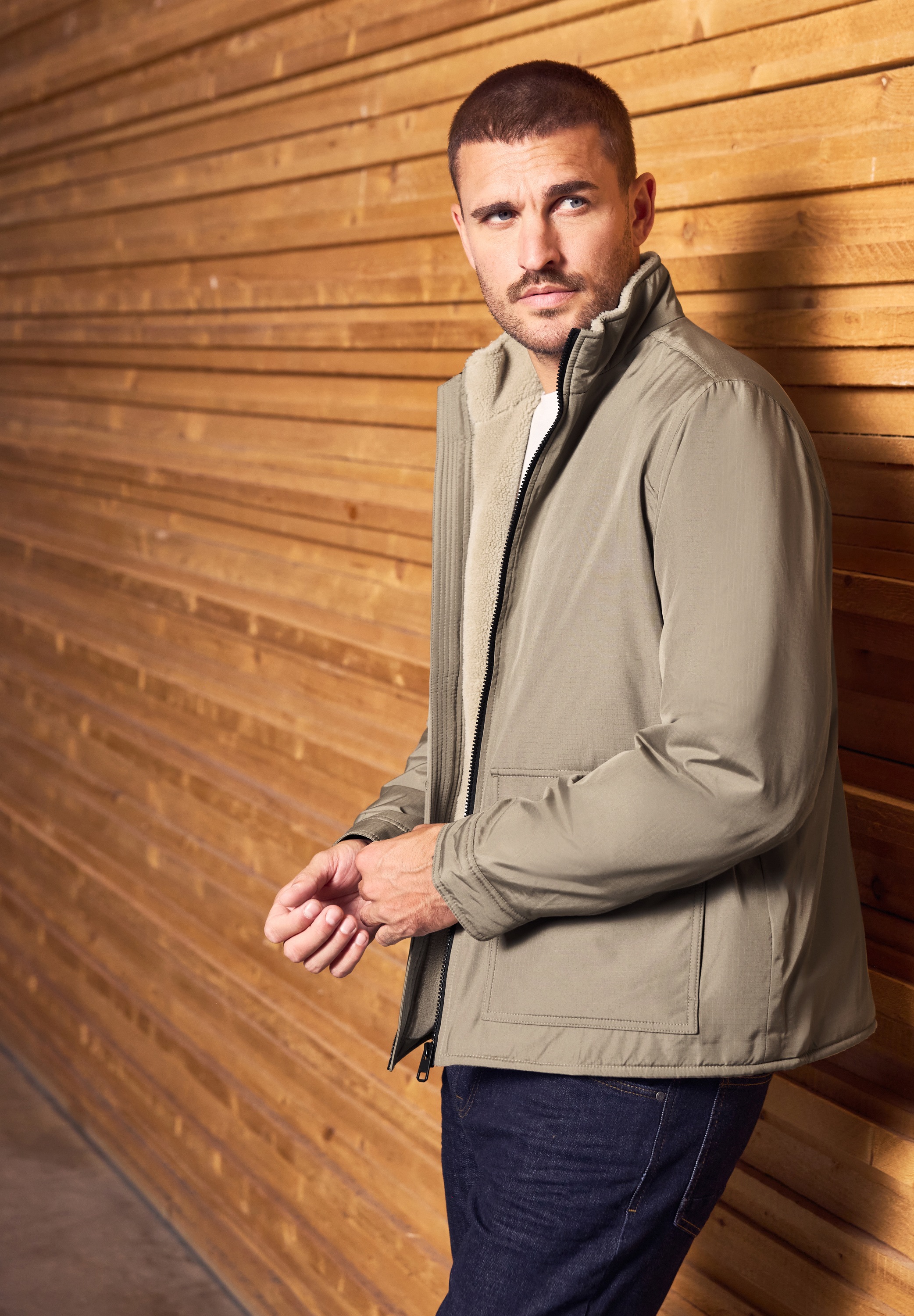 STREET ONE MEN Blouson ohne Kapuze mit Stehkragen