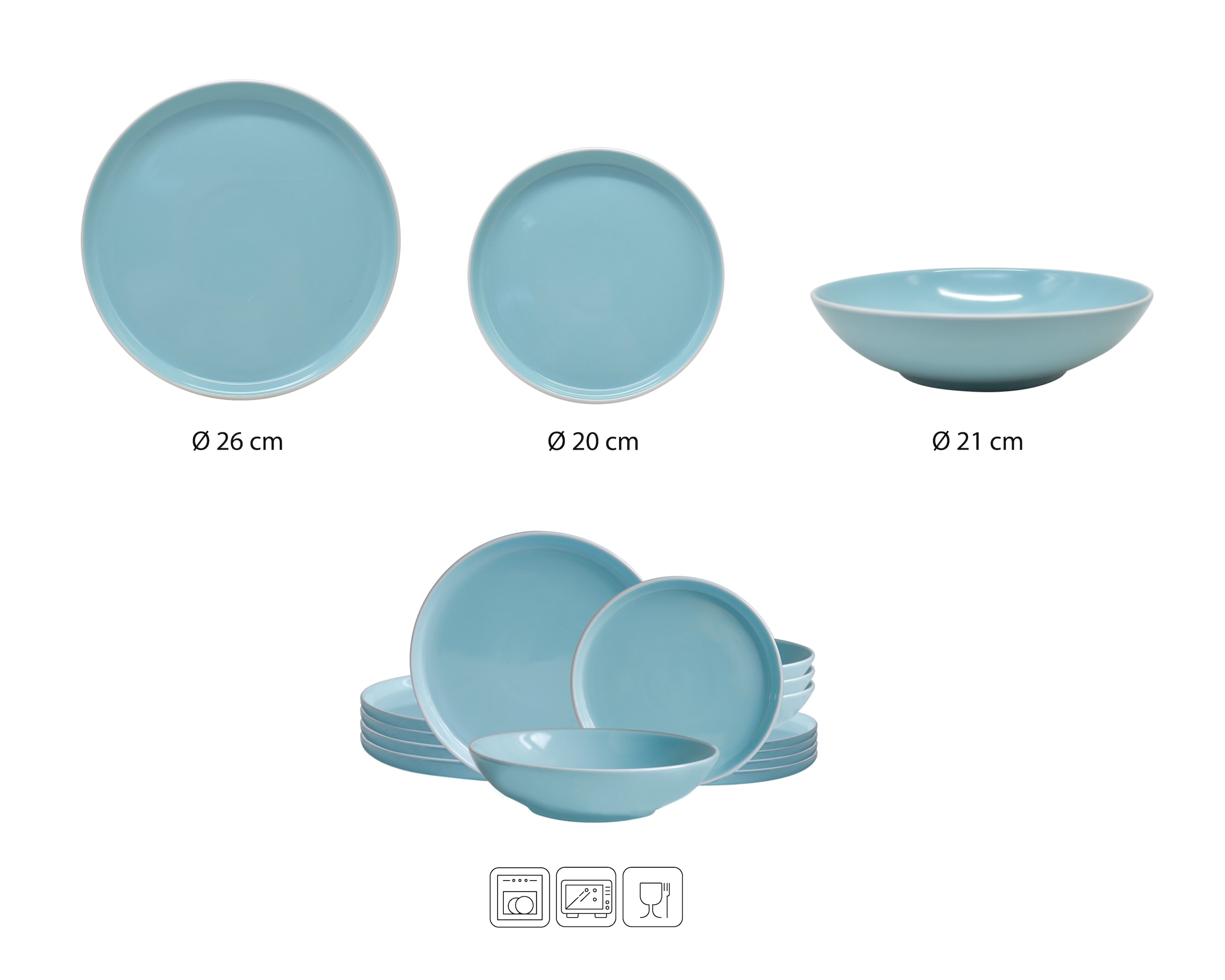 ECHTWERK Tafelservice »Nerea Nature-Design«, (Set, 12 tlg.), Pastellfarben