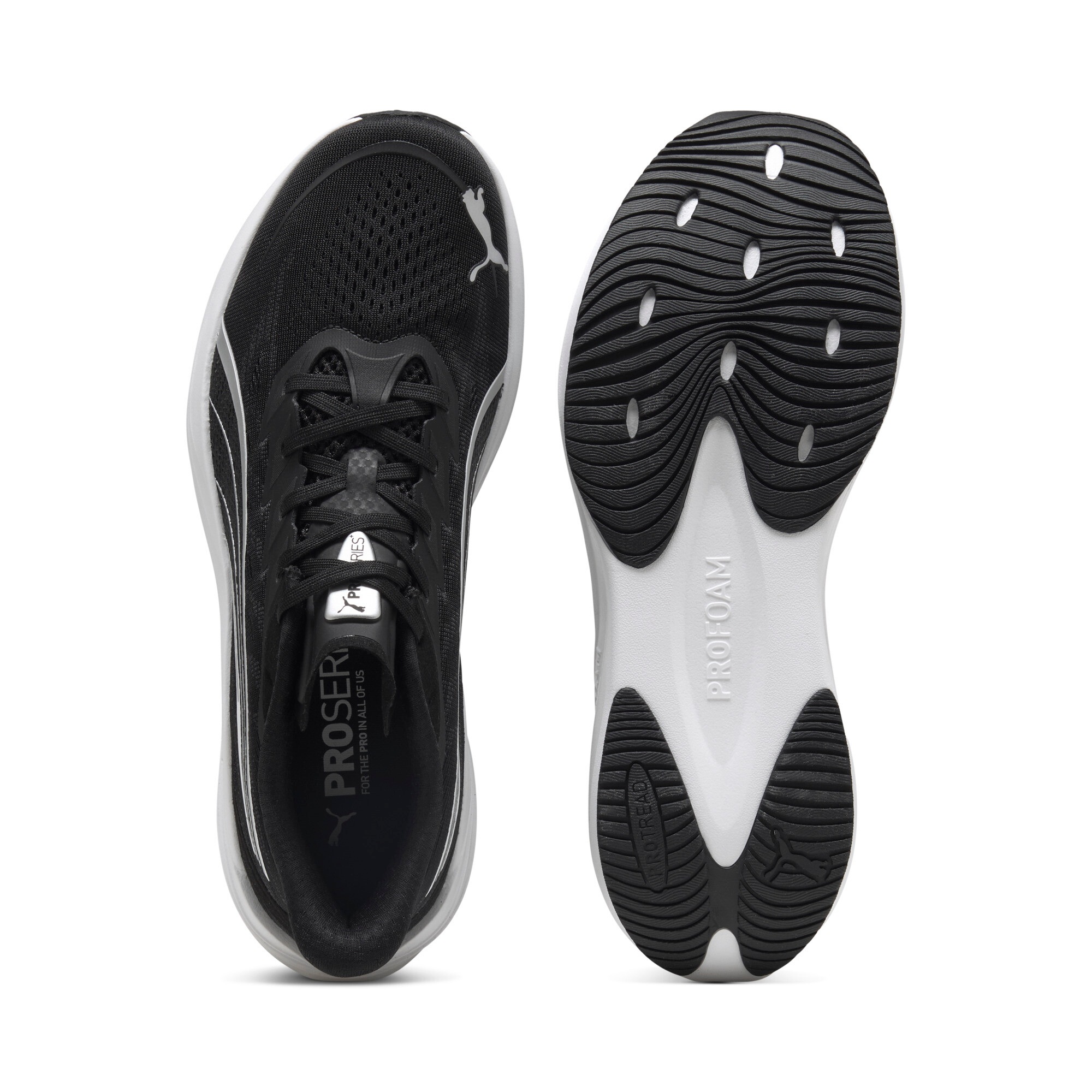 Laufschuh PUMA "DARTER PRO 2", Damen, Gr. 38, puma schwarz, puma silber, puma weiß, Schuhe Laufschuh, mit ProFoam Dämpfungstechnologie, leichtes Textil-Obermaterial 6
