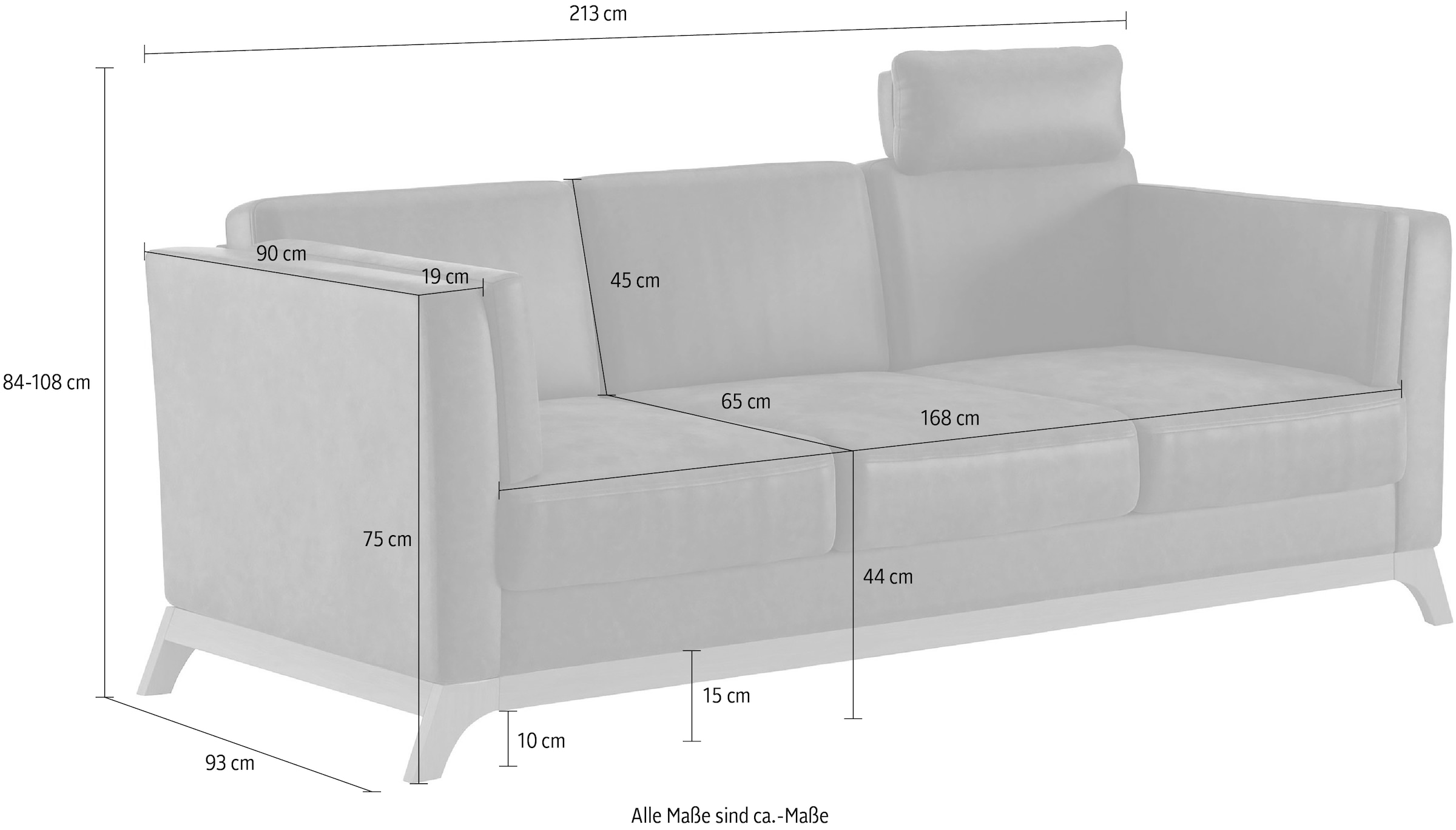 Home affaire 3-Sitzer »Viva«, mit Holzrahmen aus Buche