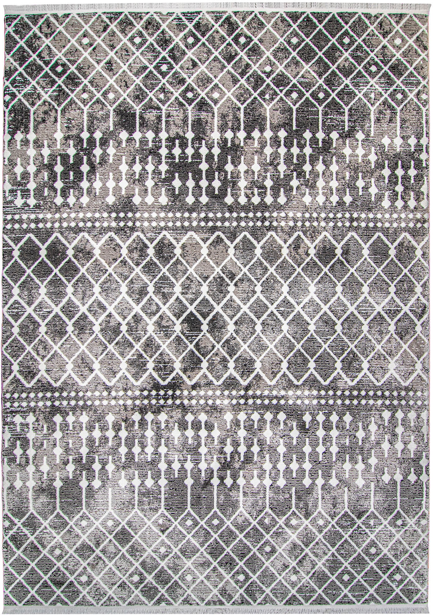RESITAL The Voice of Carpet Läufer »Oslo 2230«, rechteckig, Kurzflor, Rauten Muster, mit Fransen