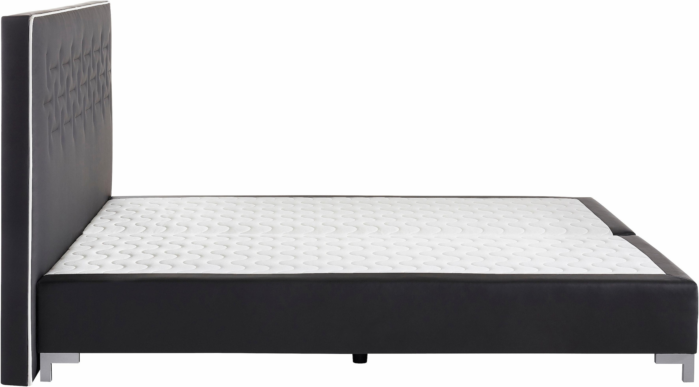 INOSIGN Boxspringbett »Coos«, mit besonderer Steppung im Kopfteil, 3 Matratzenarten, 2 Härtegrade