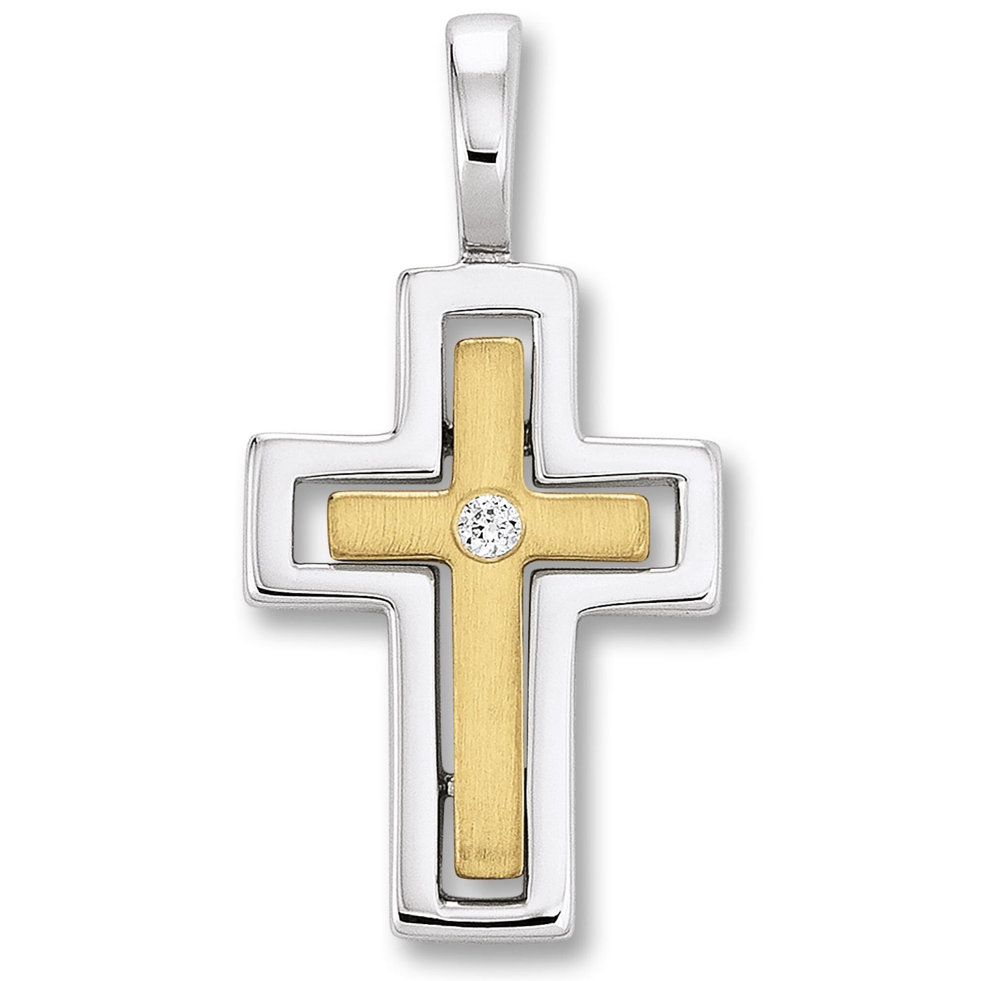 kaufen »Zirkonia - Kreuz Set 925 ONE | aus Kette Schmuckset mit Silber«, BAUR verstellbarer Damen Anhänger Anhänger Halskette ELEMENT mit