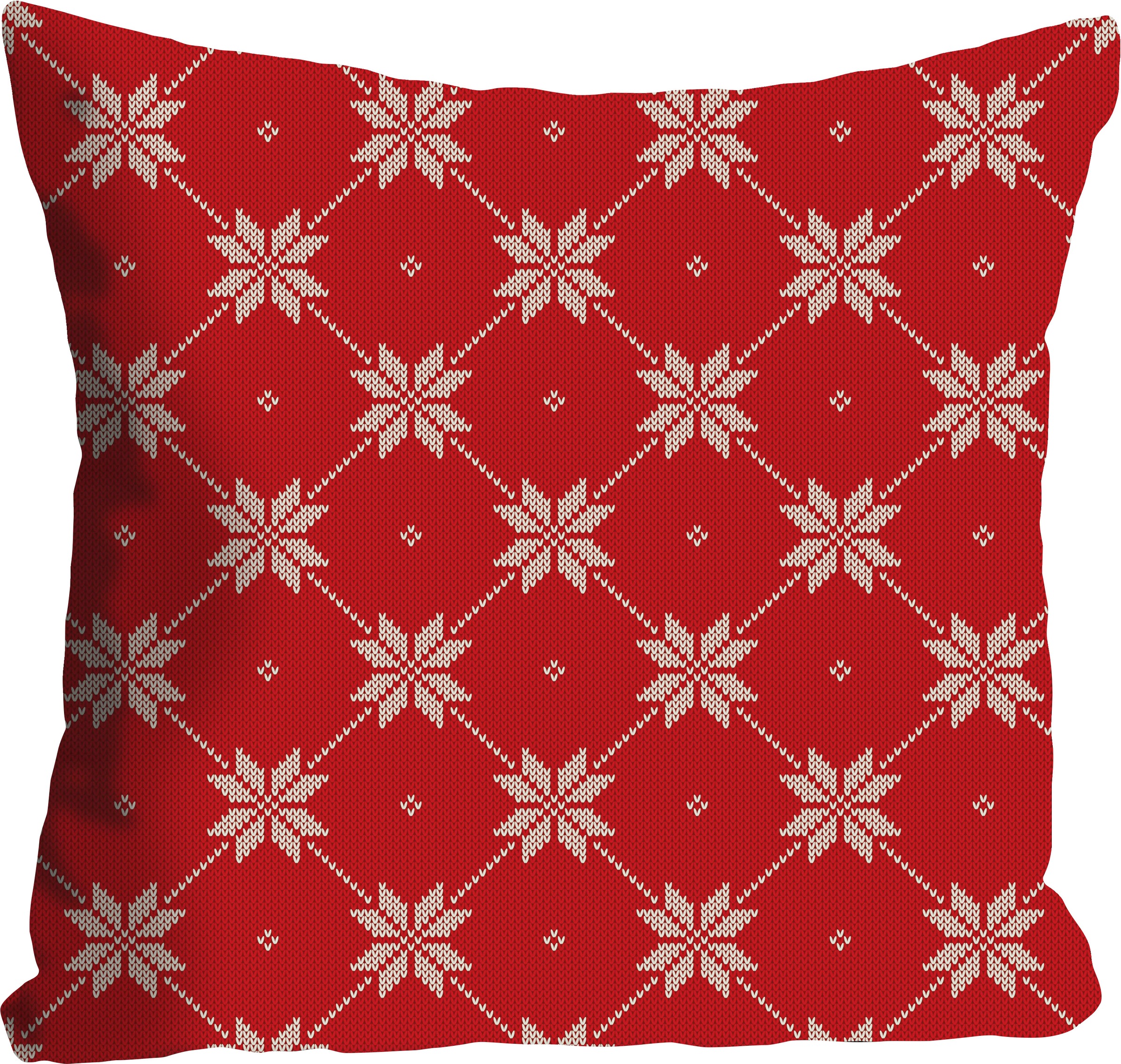 queence Dekokissen "Cindy" Kissenhülle,Weihnachtsmuster,Rot Weiß,Stoffoptik günstig online kaufen