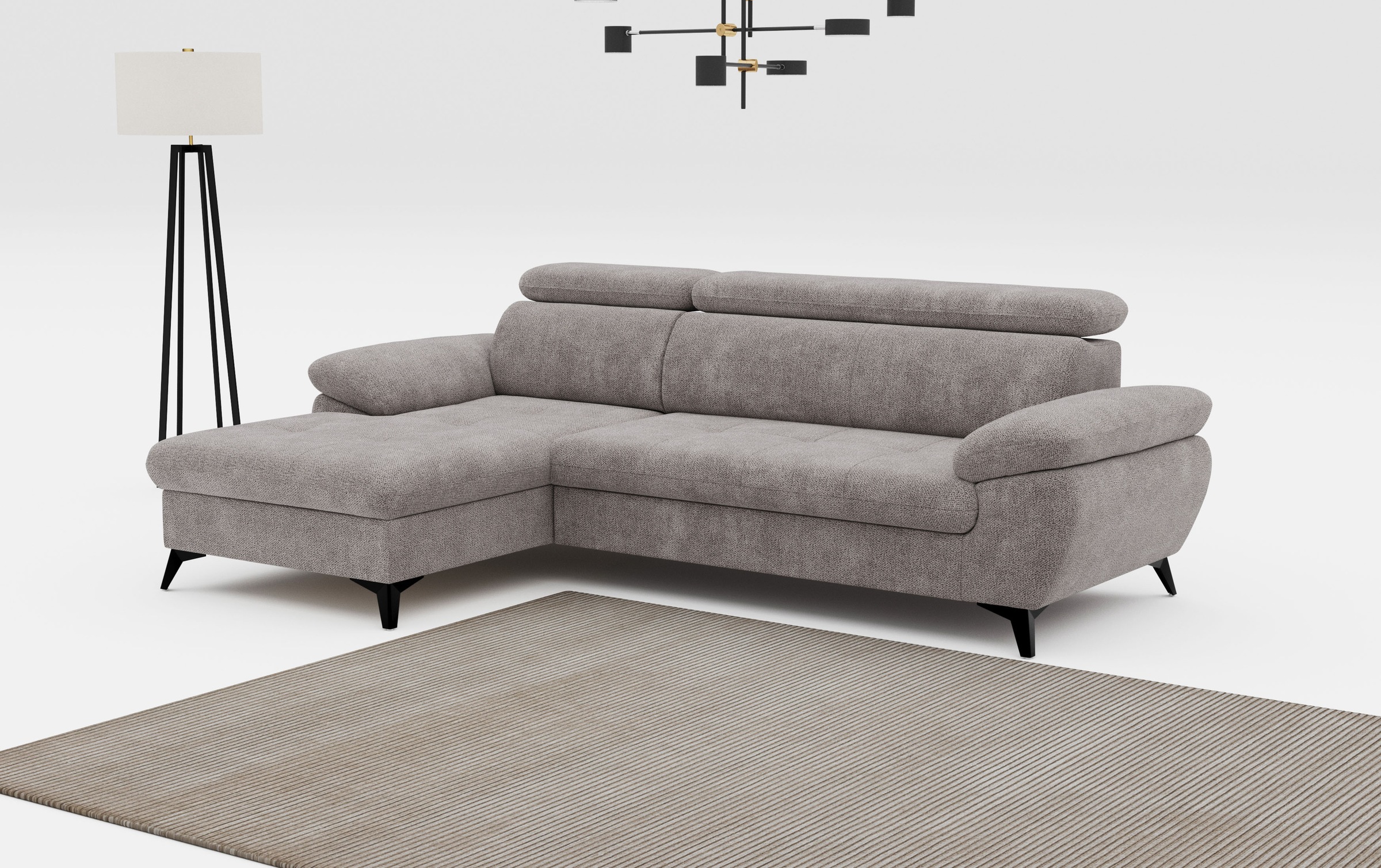 COTTA Ecksofa "Hudson" optional mit Schlaffunktion und XL Bettkasten, Liegefläche 190x119cm