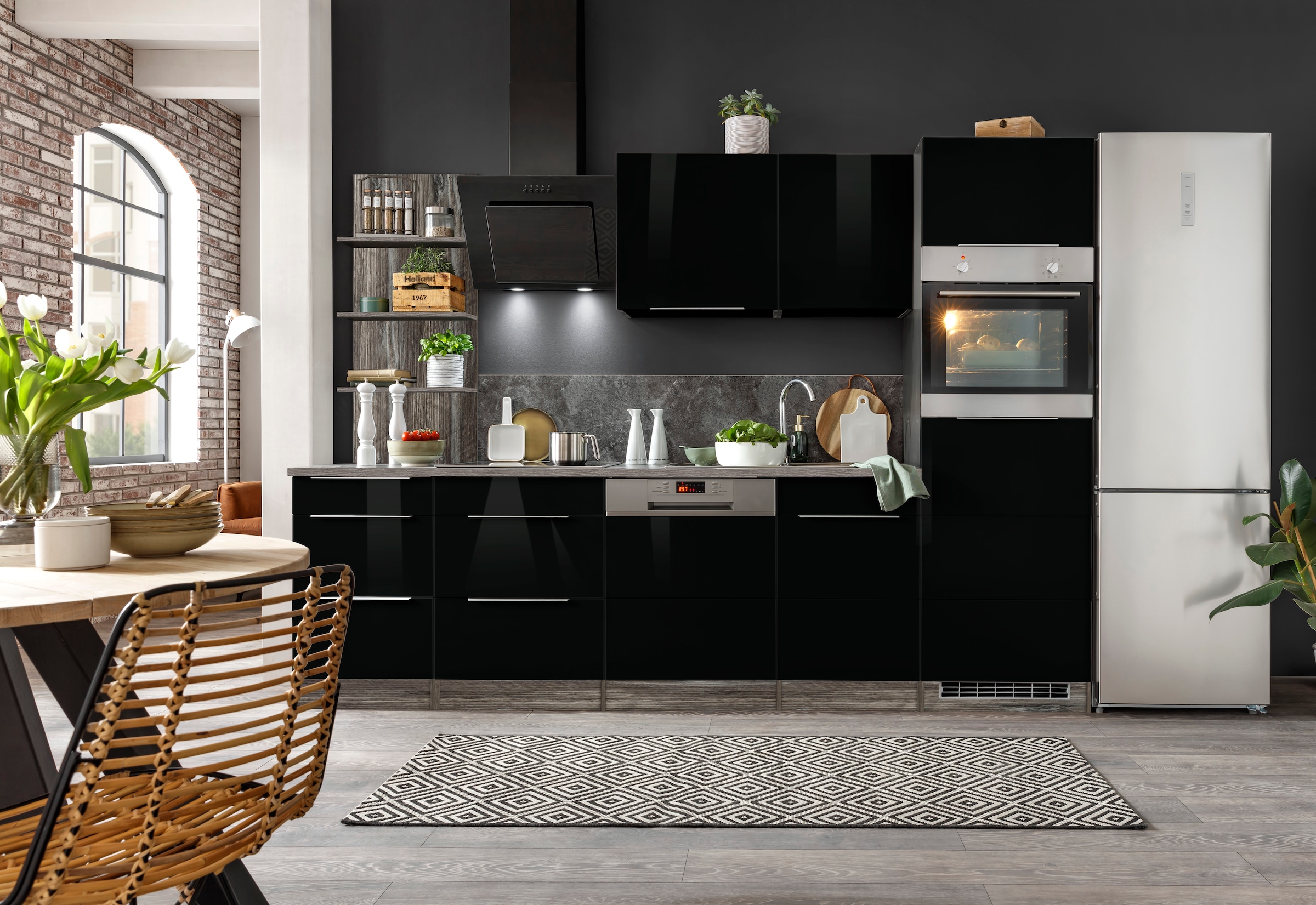 KOCHSTATION Küchenzeile "KS-Brindisi Breite 280 cm" wahlweise mit E-Geräten günstig online kaufen