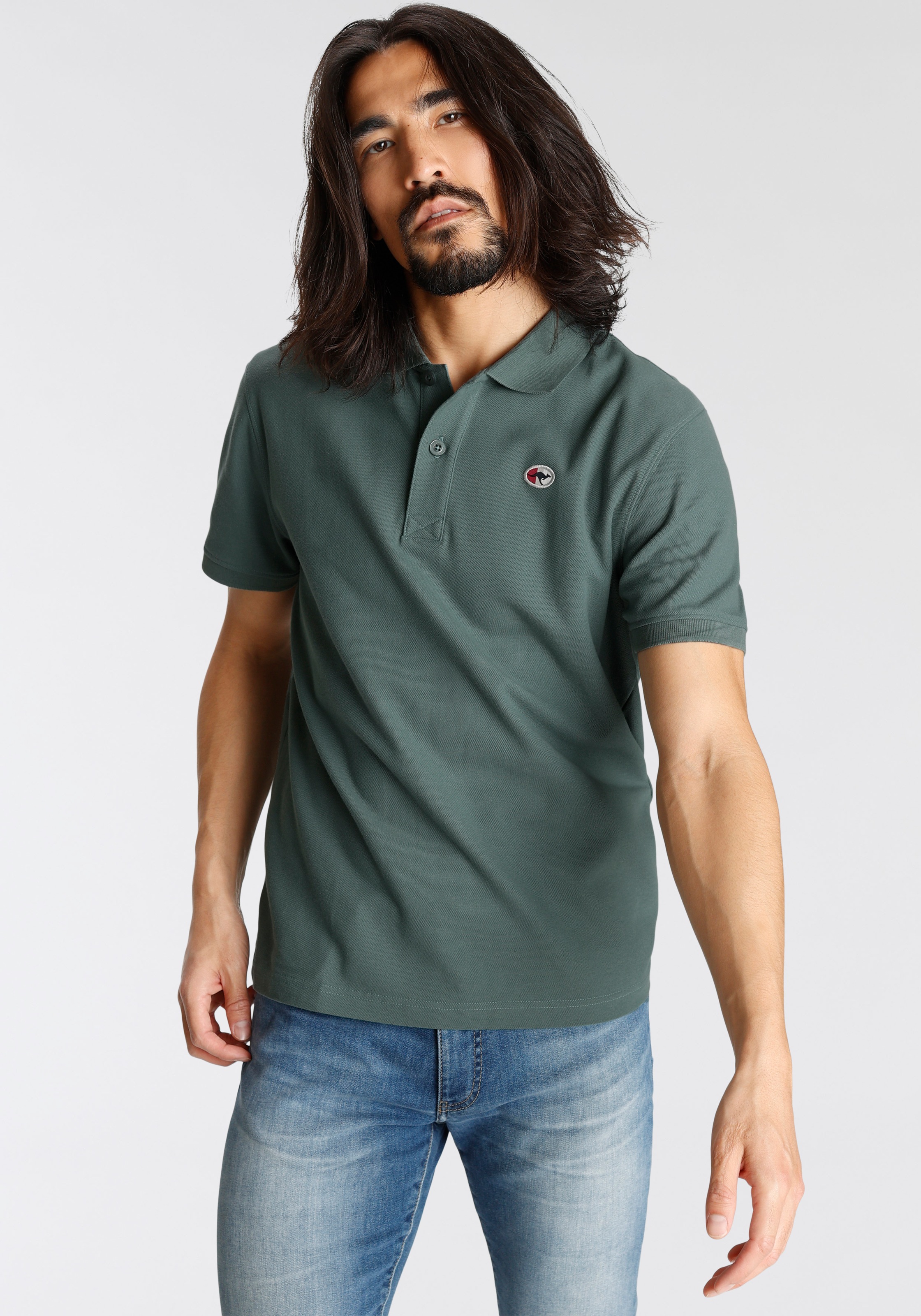 KangaROOS Poloshirt, Kurzarm, mit Polokragen, aus Piqué-Stoff, aus 100% Bau günstig online kaufen