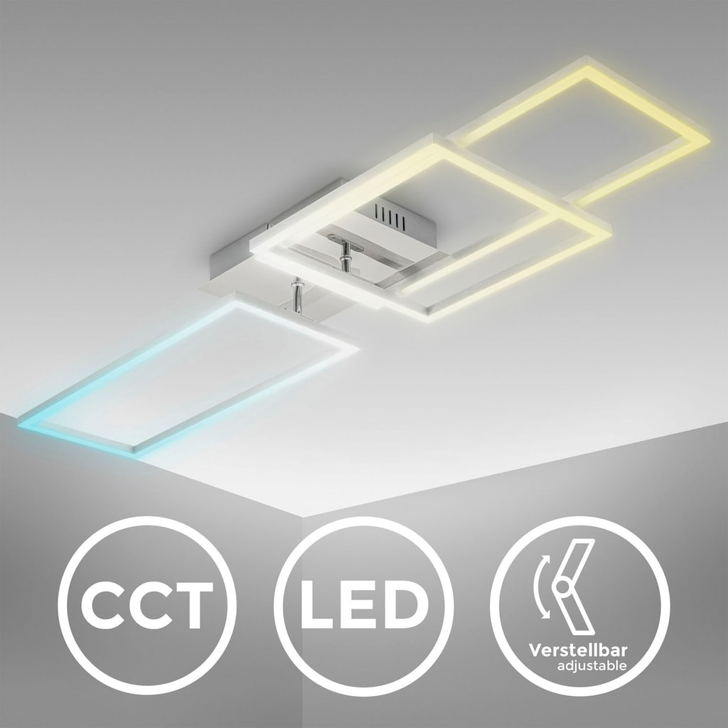 B.K.Licht LED Deckenleuchte mit Fernbedienung in gebürsteter Alu-Optik, LED-Platine 40 Watt, 4.000lm, 3.000 - 6.500K einstellbar, inkl. Nachtlicht, Timer