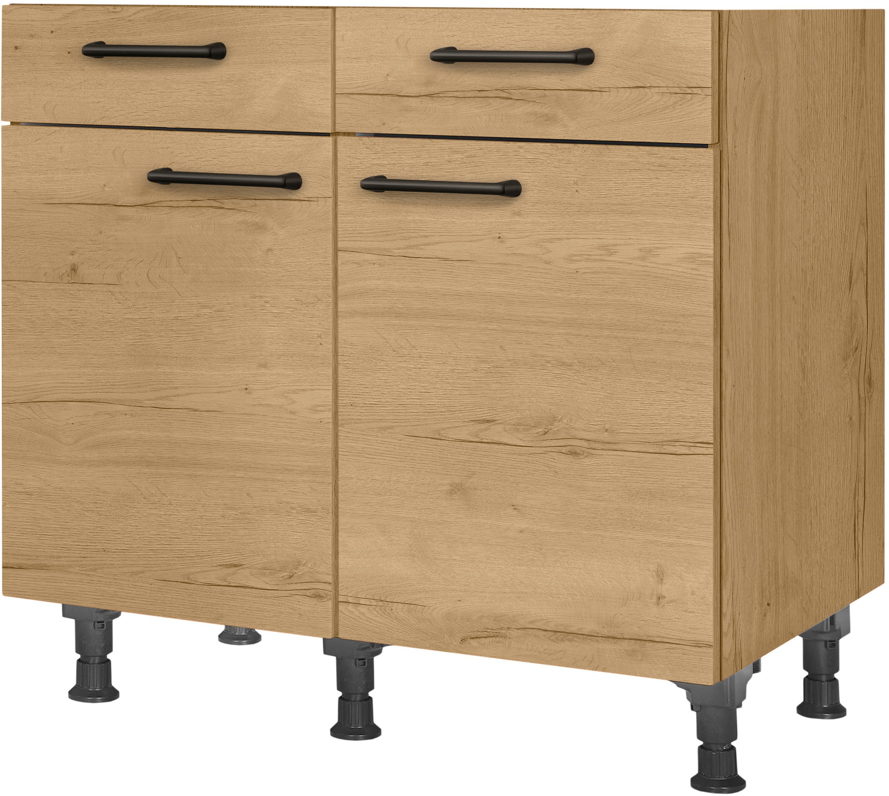 nobilia Unterschrank ""MIAMI", vormontiert, Breite 90 cm, Soft-Close-Funktion" bei den Schubkästen, inkl. höhenverstellbare Sockelfüße