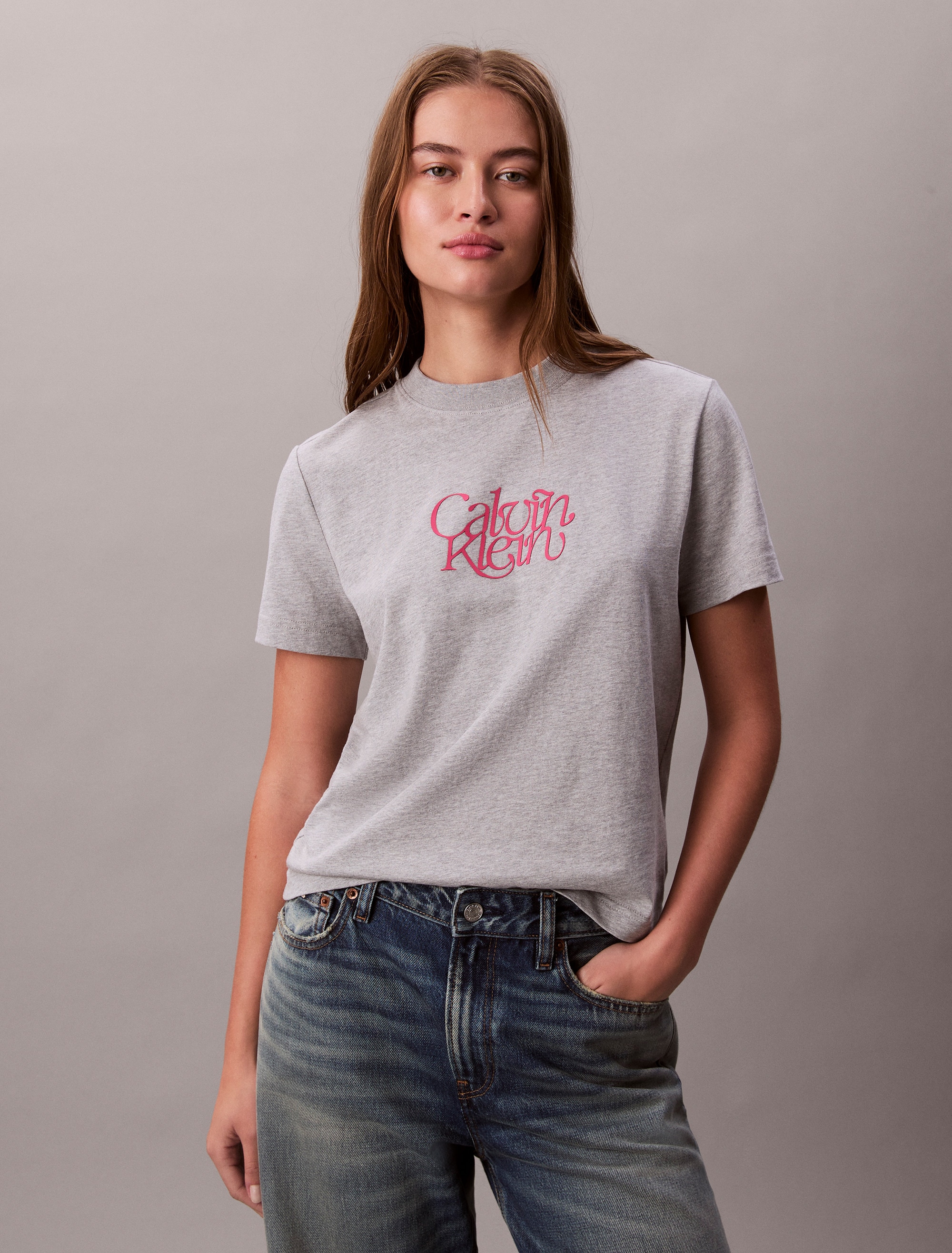 Calvin Klein Jeans T-Shirt "SS FITTED SCRIPT CALVIN KLEIN TE", Mit Rundhals günstig online kaufen