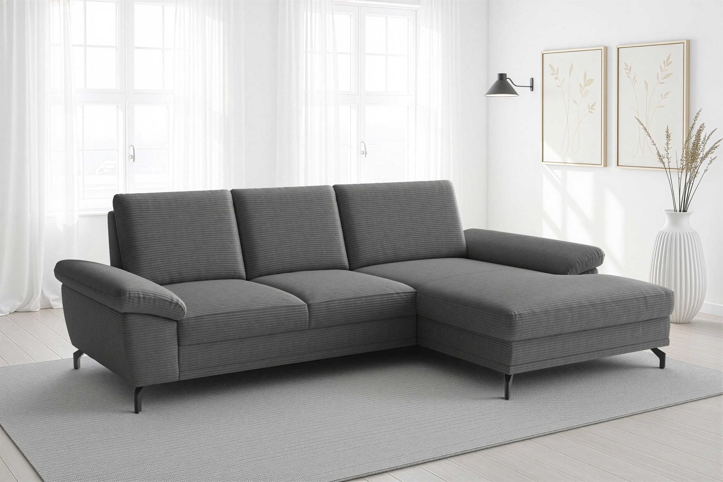 sit&more Ecksofa "Chelsea L-Form, B: 264 cm, Armteil- & Sitztiefenverstellung" optional Schlaffunktion und Bettkasten