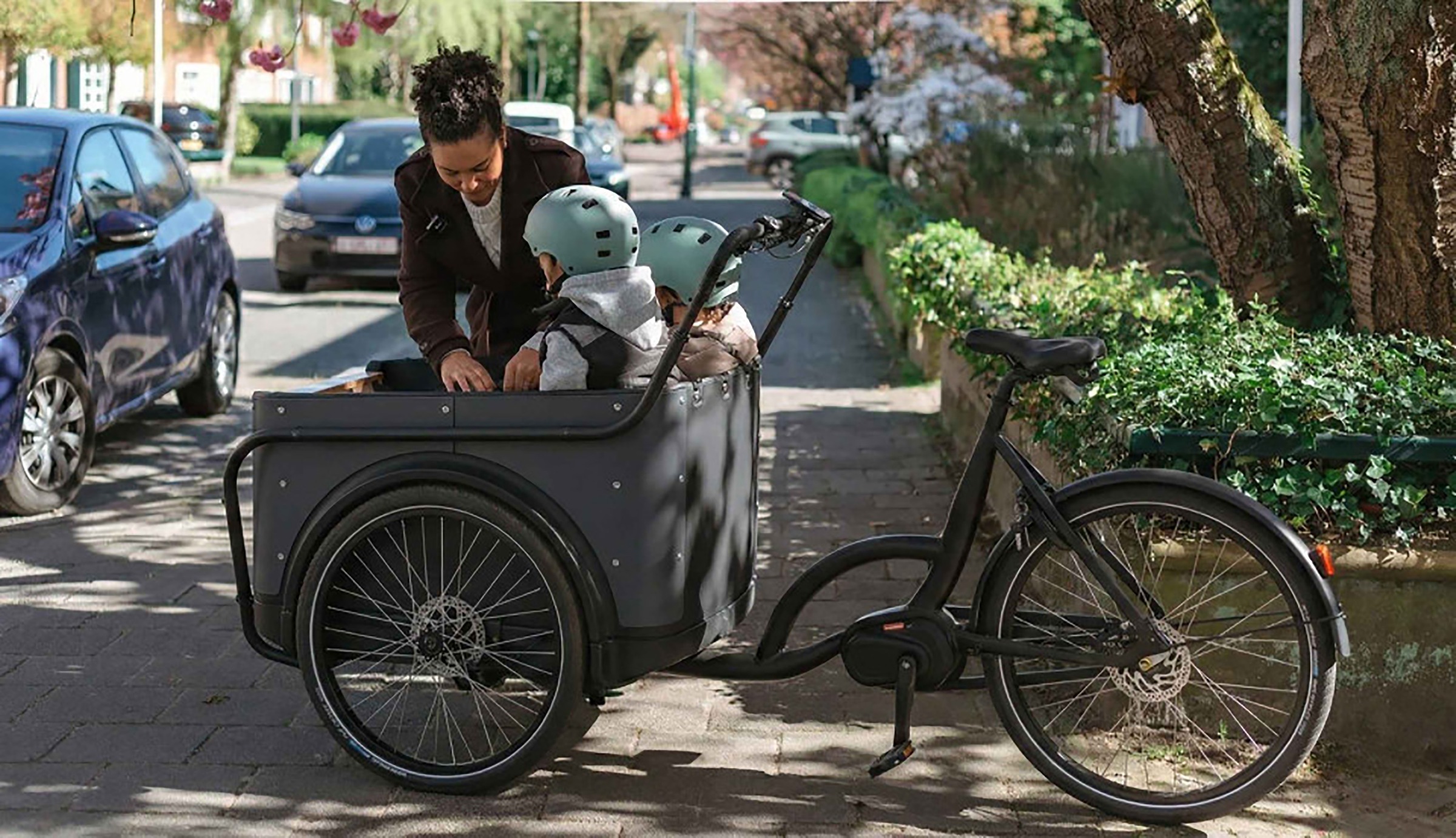 Royal Cargo Bikes »Cargo 3W Premium 17,5Ah / 630 Wh 24 / 26 Zoll grau« 7 Gang Shimano Nexus Schaltwerk Nabenschaltung Mittelmotor 250 W