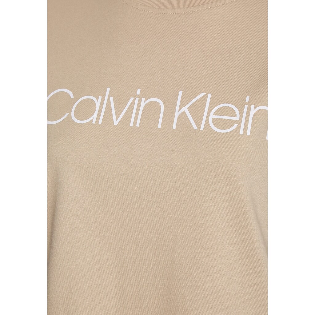 Damenmode Shirts & Sweatshirts Calvin Klein Rundhalsshirt »CORE LOGO T-SHIRT«, mit Calvin Klein Logo-Schriftzug beige