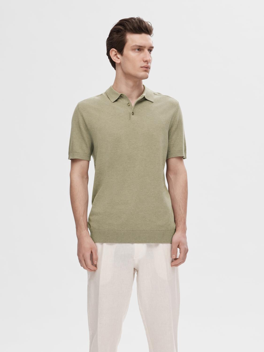 SELECTED HOMME Poloshirt "SLHBERG SS KNIT POLO NOOS" günstig online kaufen