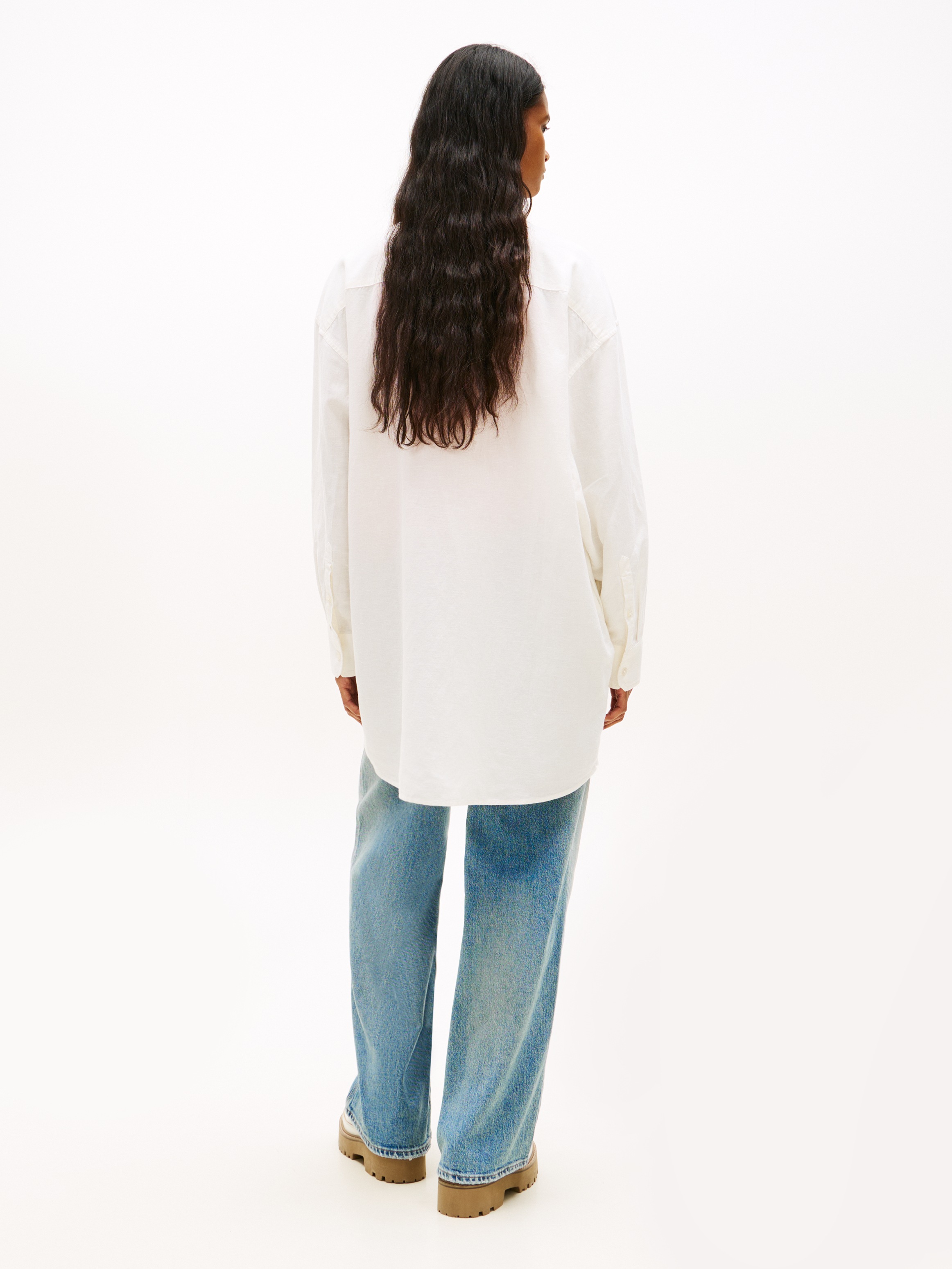 Tommy Jeans Hemdblusenkleid »TJW LINEN SHIRT DRESS EXT« Brusttasche | Eingrifftaschen Oversized, mit Knopfleiste