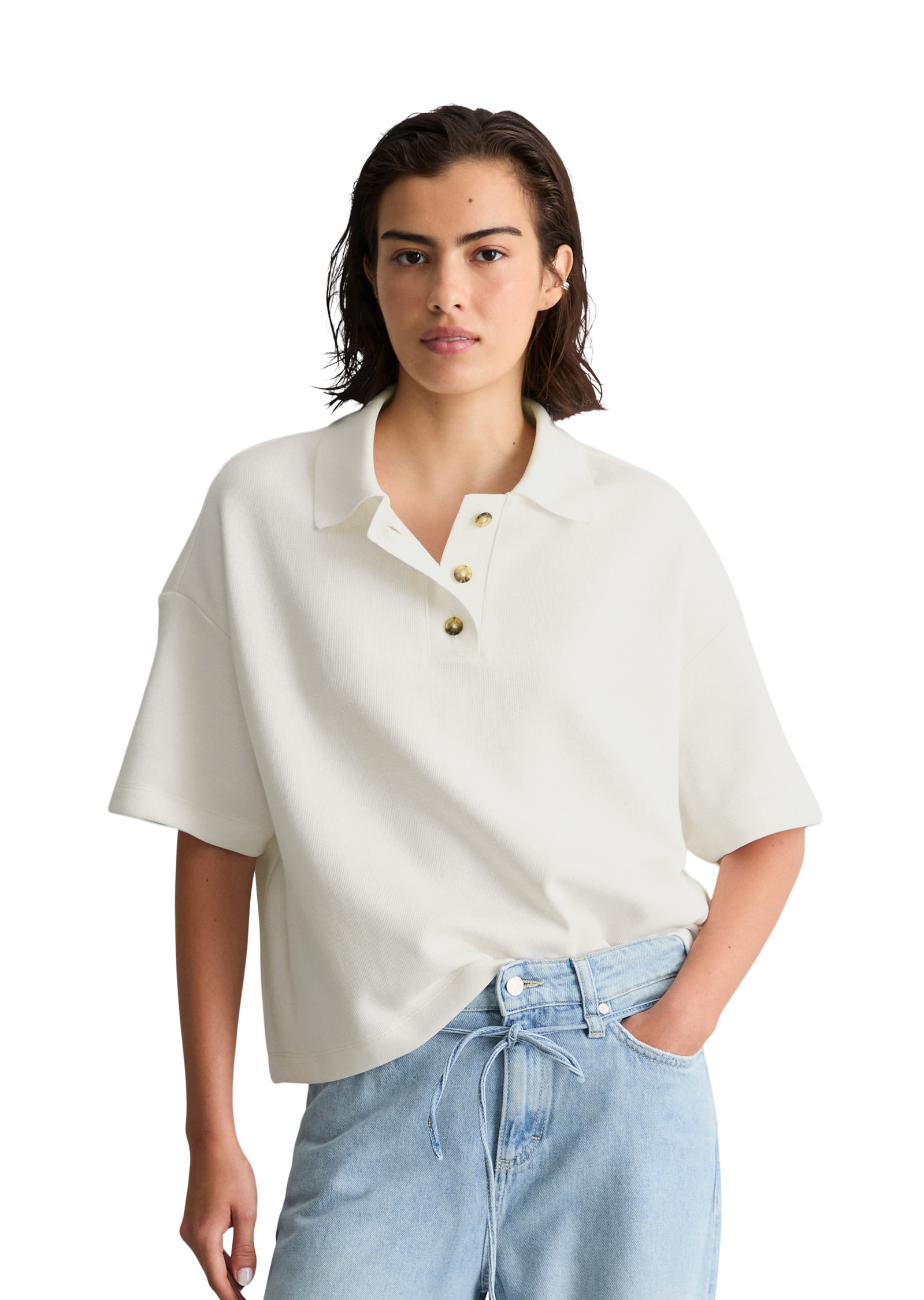 Marc OPolo DENIM Poloshirt "aus weichem Rib-Jersey"