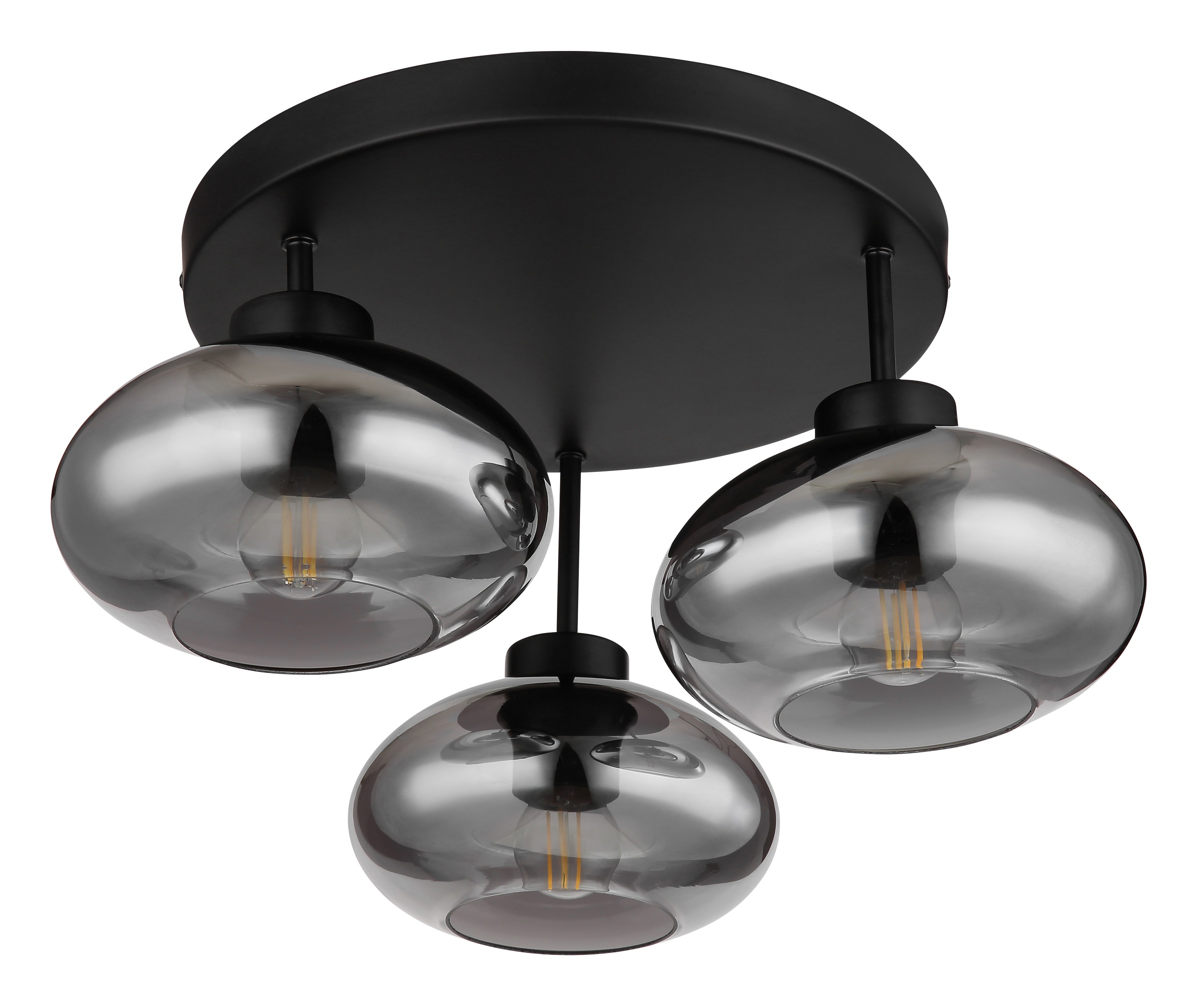 GLOBO LIGHTING Deckenleuchte »SHAUN« E27 1 Stk. Deckenleuchte Schwarz, Rauchglas, E27