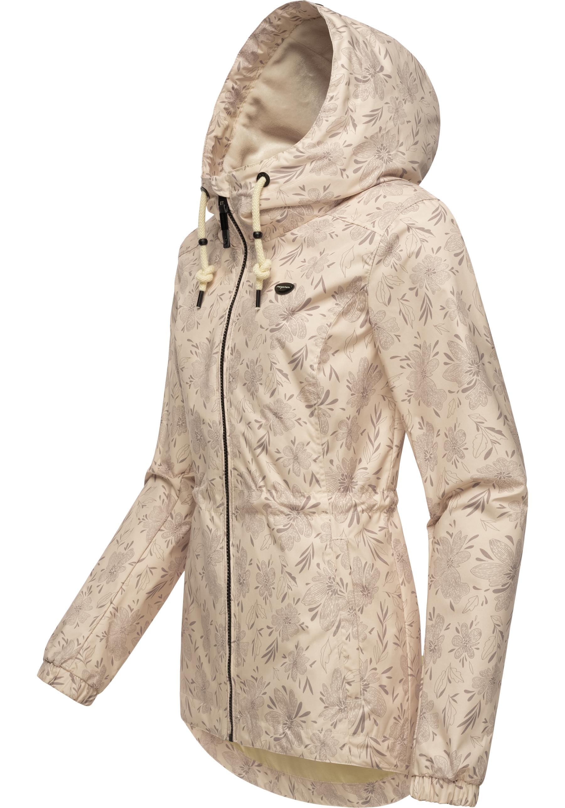 Ragwear Outdoorjacke »Dankka Spring«, mit Kapuze, Wasserdichte Damen Jacke mit floralem Allover-Print
