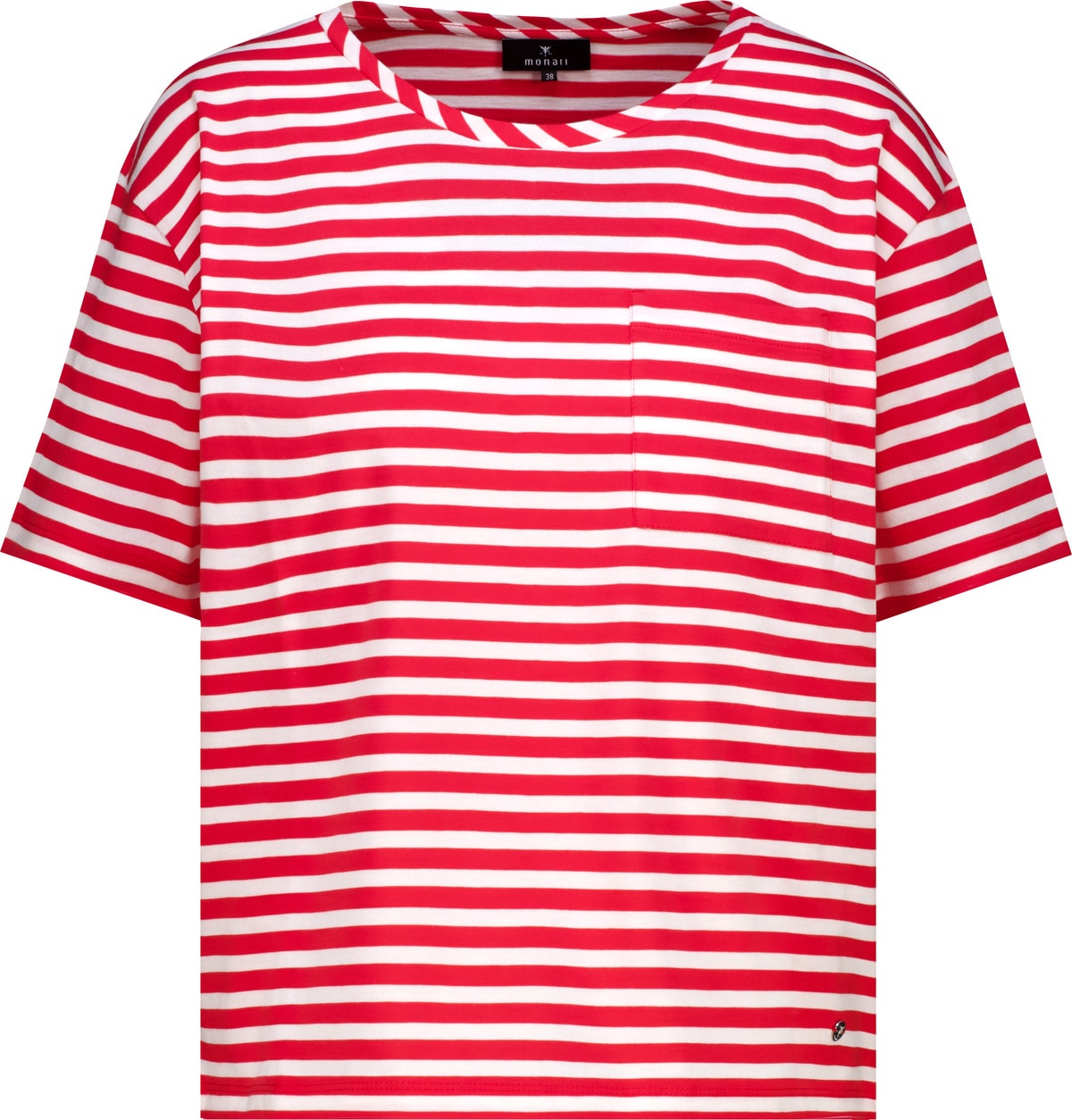 Monari Rundhalsshirt »Shirt Basic Pima Ringel« mit Streifen