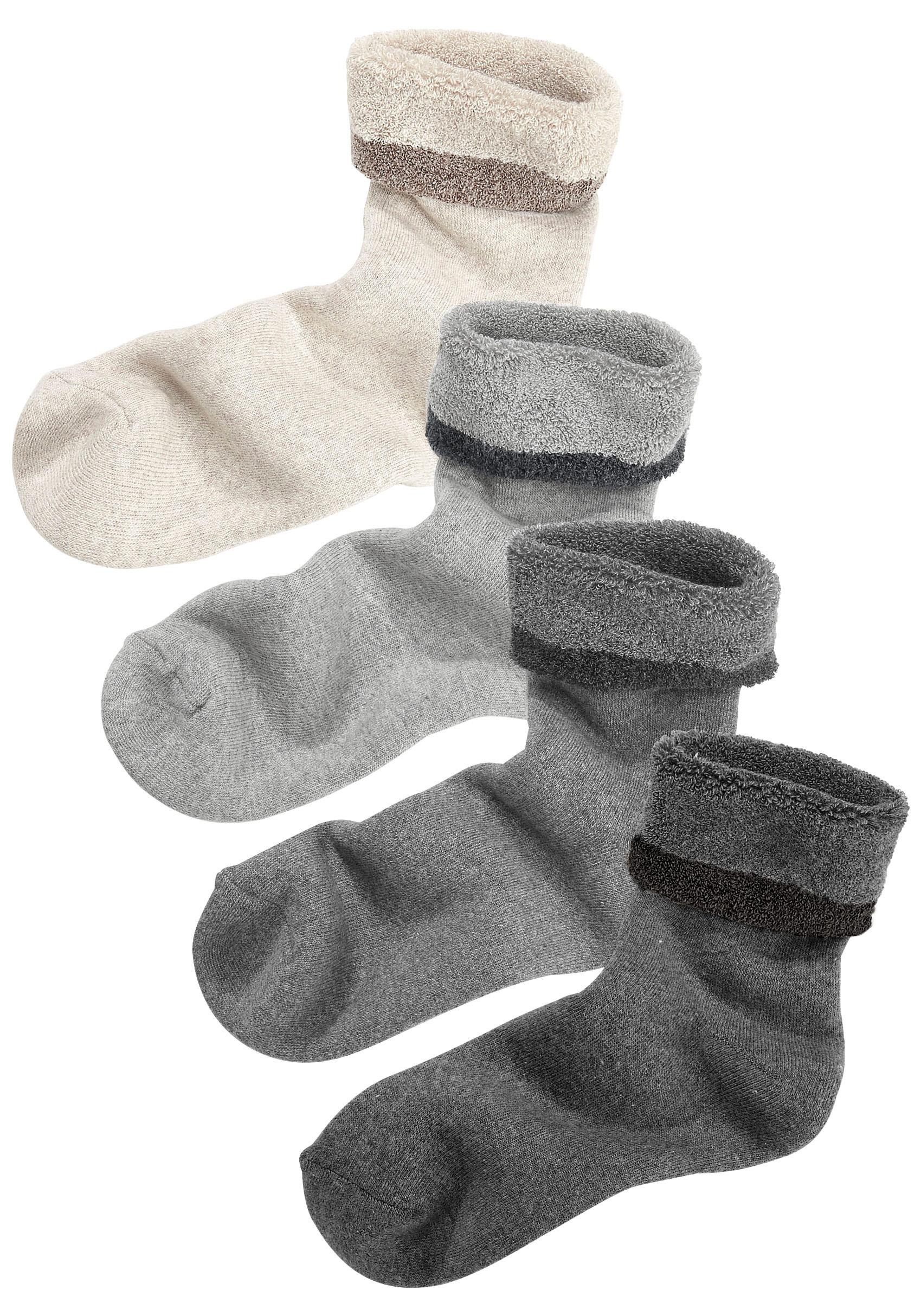 Lavana Kuschelsocken Packung, 4 Stk. tlg. mit Innenfrottee günstig online kaufen