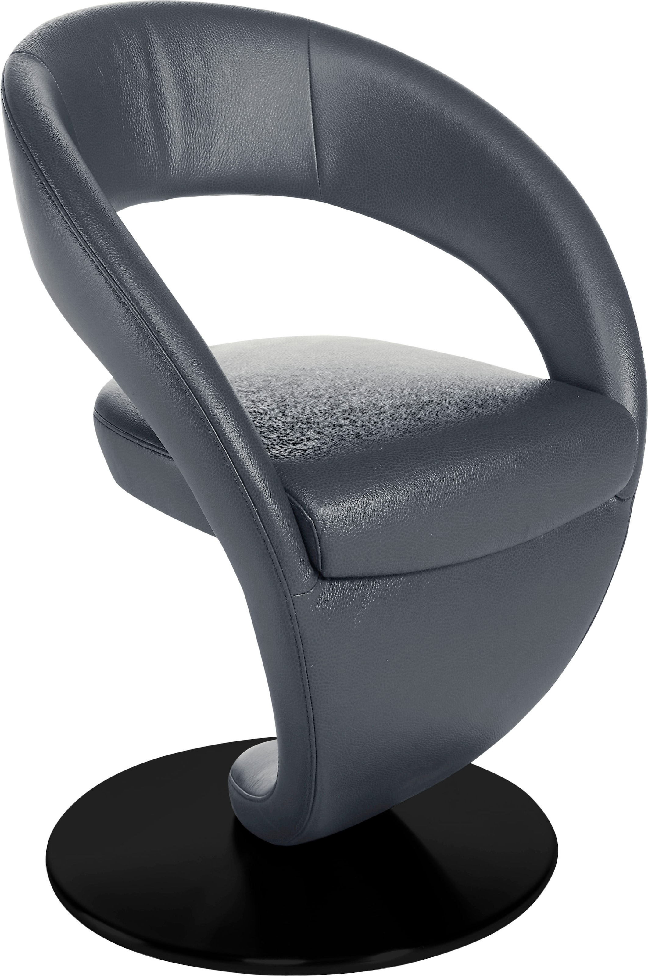 K+W Komfort & Wohnen Esszimmerstuhl "Wave, Drehstuhl" () Design-Drehstuhl, schwarzer Drehteller