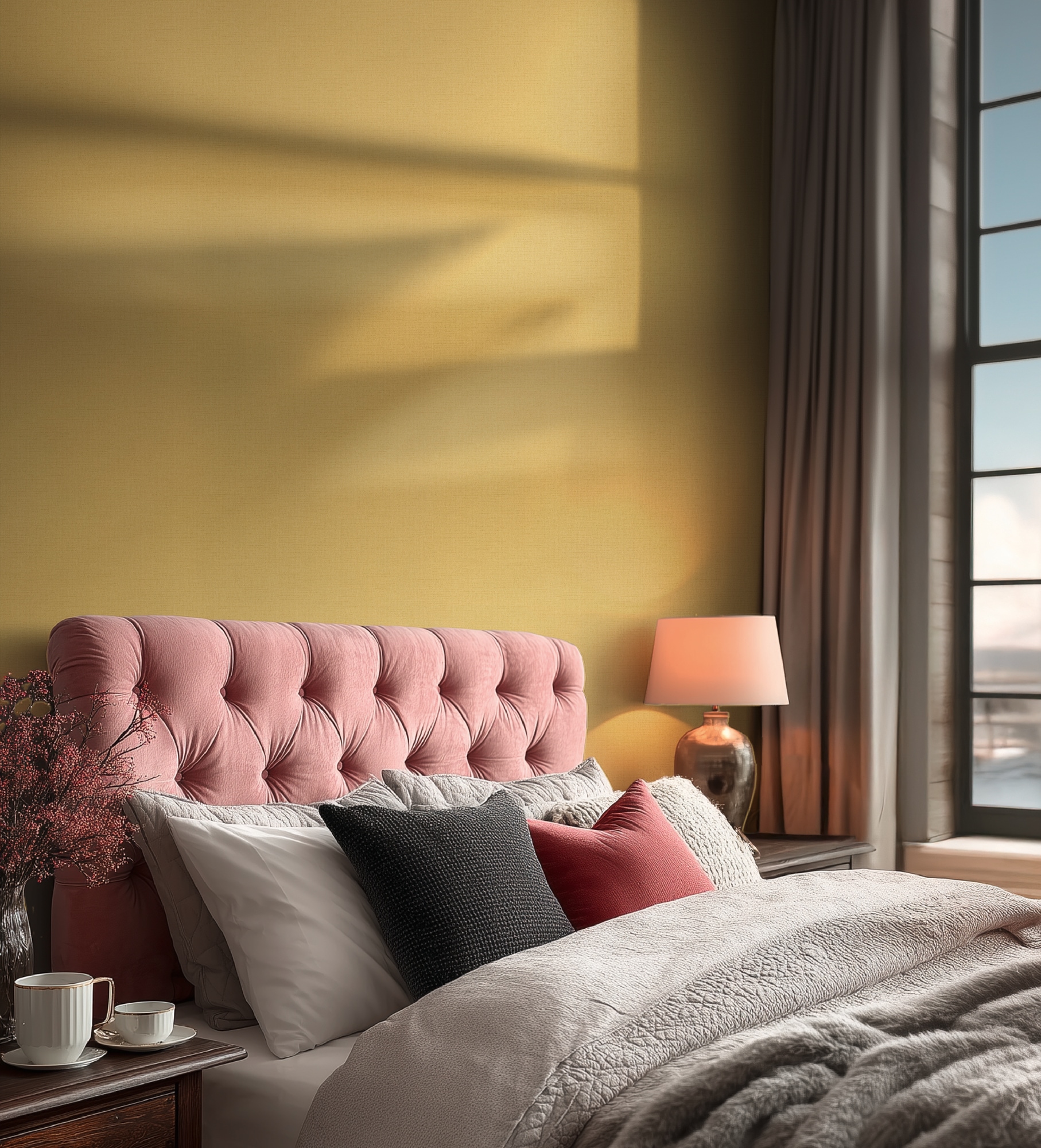 living walls Vliestapete »Vibes & Styles Mila – Natural Linen Vliestapete« uni leicht strukturiert Feine Textiloptik mit dezenter Struktur für eine wohnliche Atmosphäre