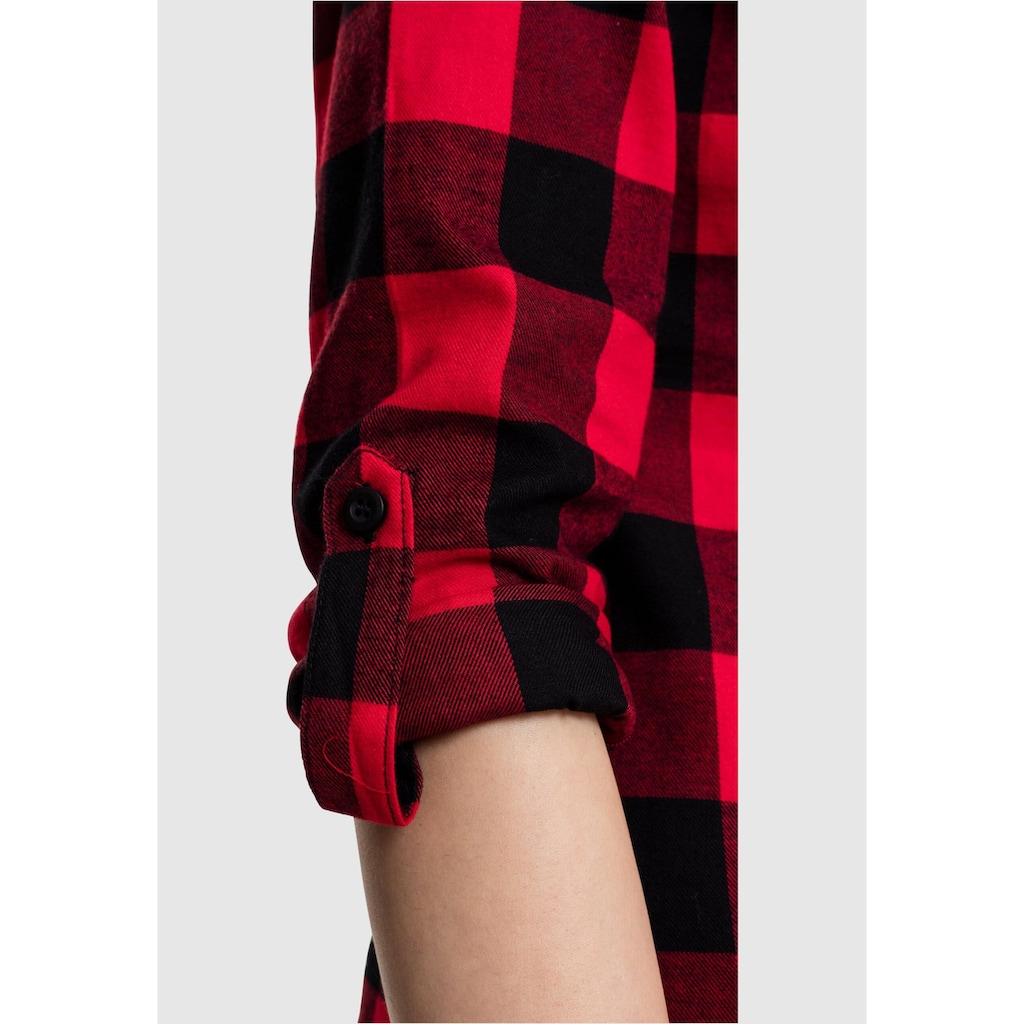 URBAN CLASSICS Langarmhemd »Urban Classics Damen Ladies Turnup Checked Flanell Shirt«, (1 tlg.)