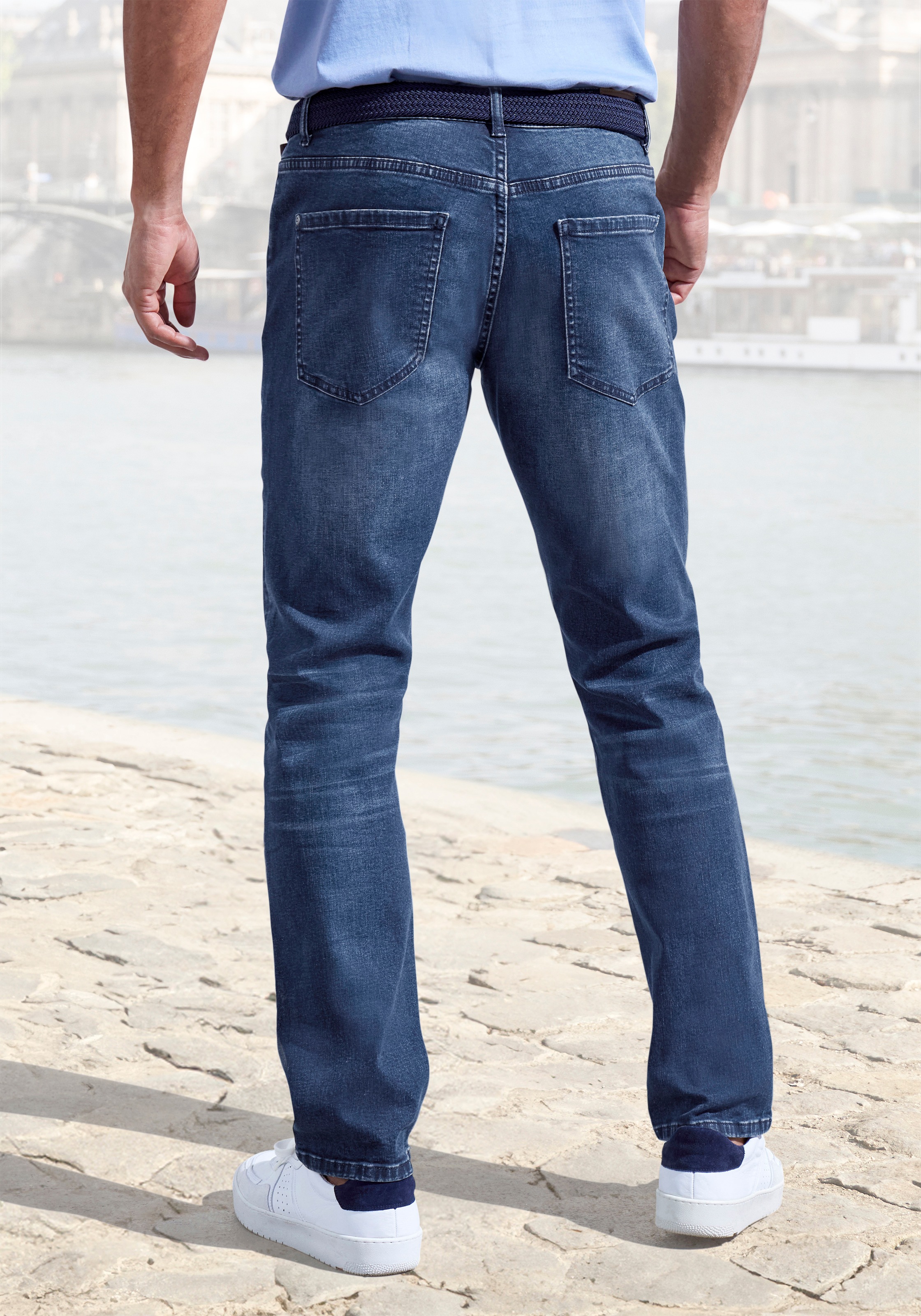 John Devin 5-Pocket-Jeans »Straight-fit Jeans«, aus elastischer Denim-Qualität