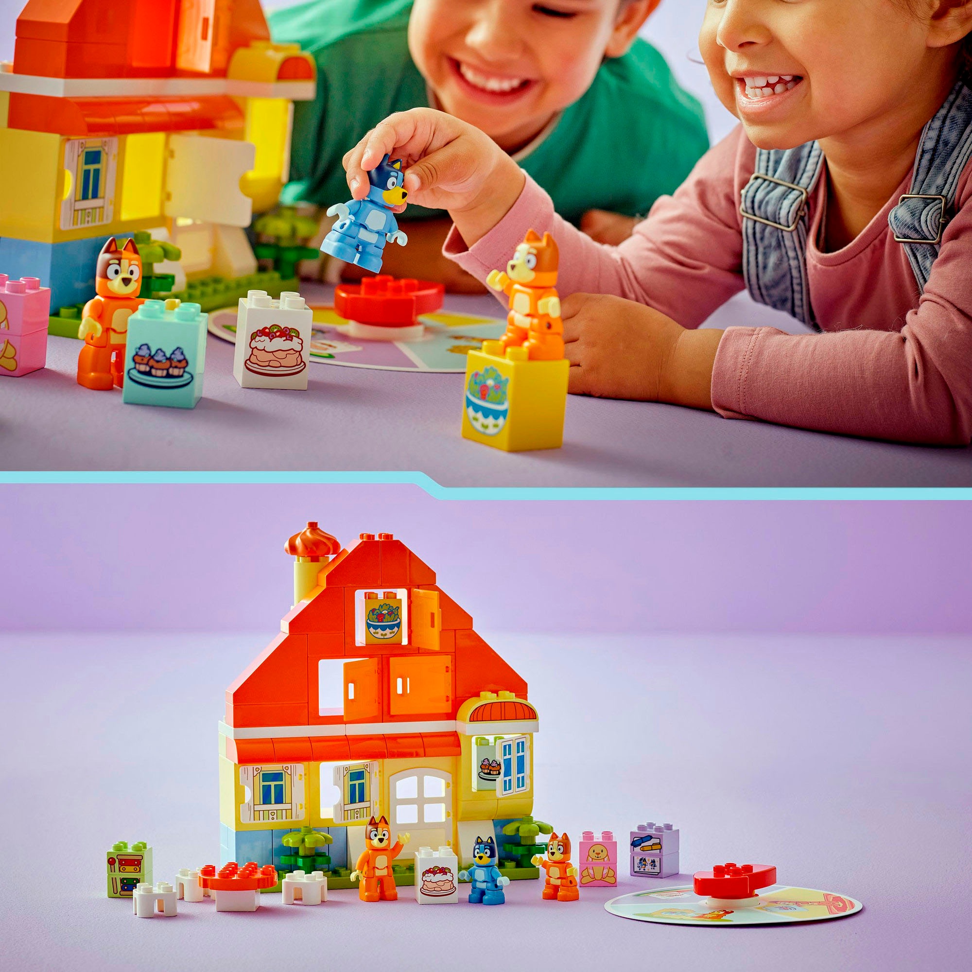 LEGO® Konstruktionsspielsteine »Blueys Familienhaus mit Memory-Spiel (10459), LEGO DUPLO Bluey«, (83 St.), Made in Europe