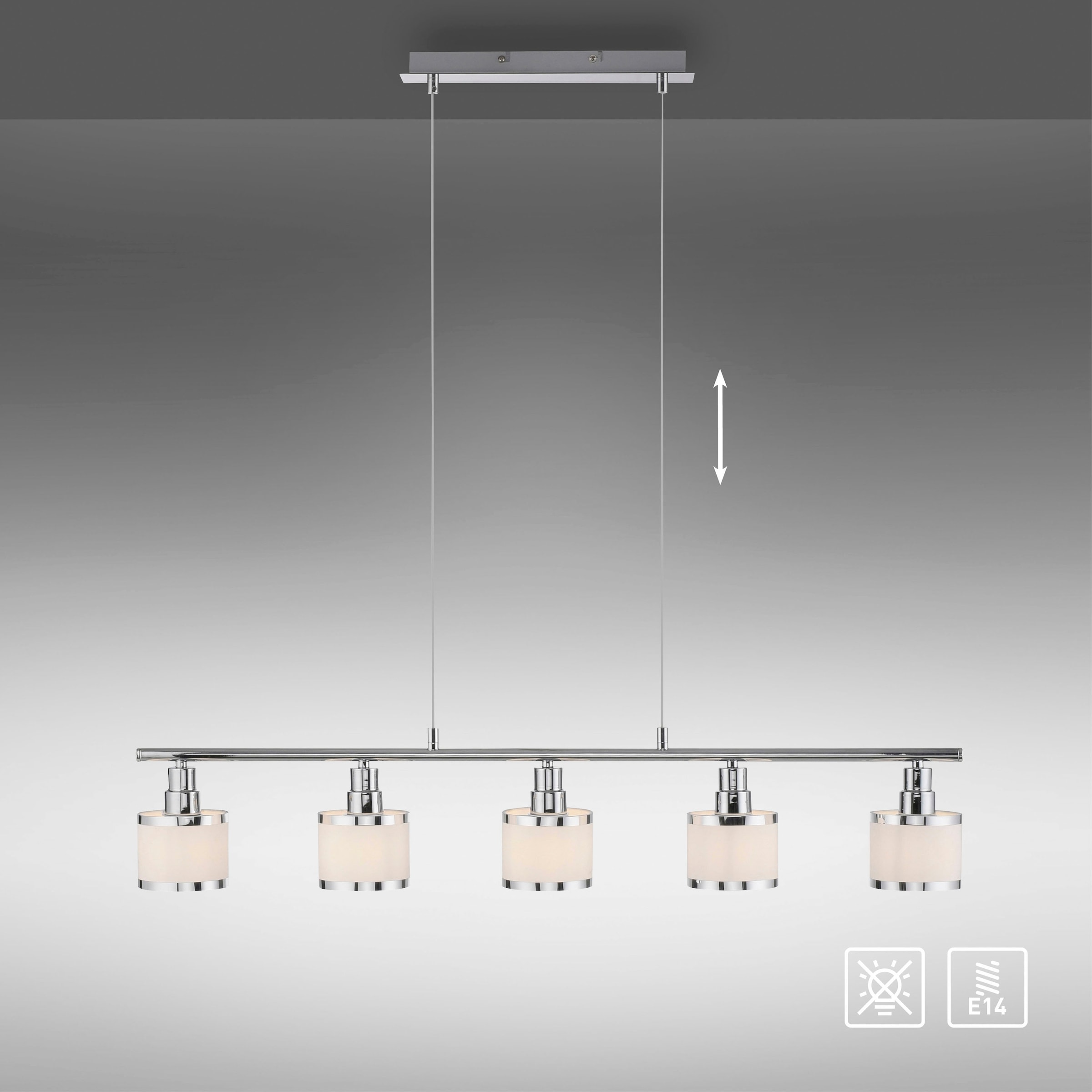 JUST LIGHT Pendelleuchte »ACCOR«, 5 flammig, Leuchtmittel E14 | ohne Leuchtmittel