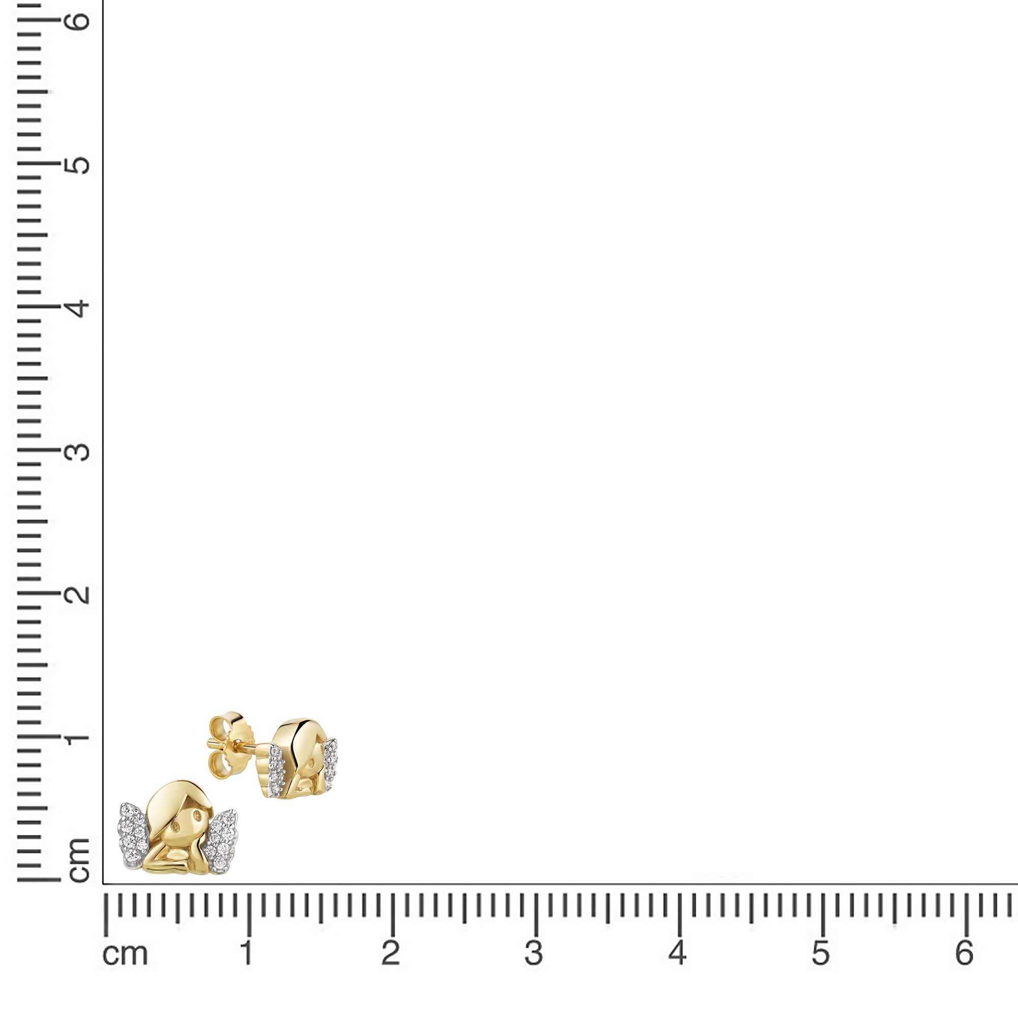 Firetti Paar Ohrstecker »Schmuck Geschenk Gold 333 Ohrschmuck Ohrringe Engel« mit Zirkonia (synth.)