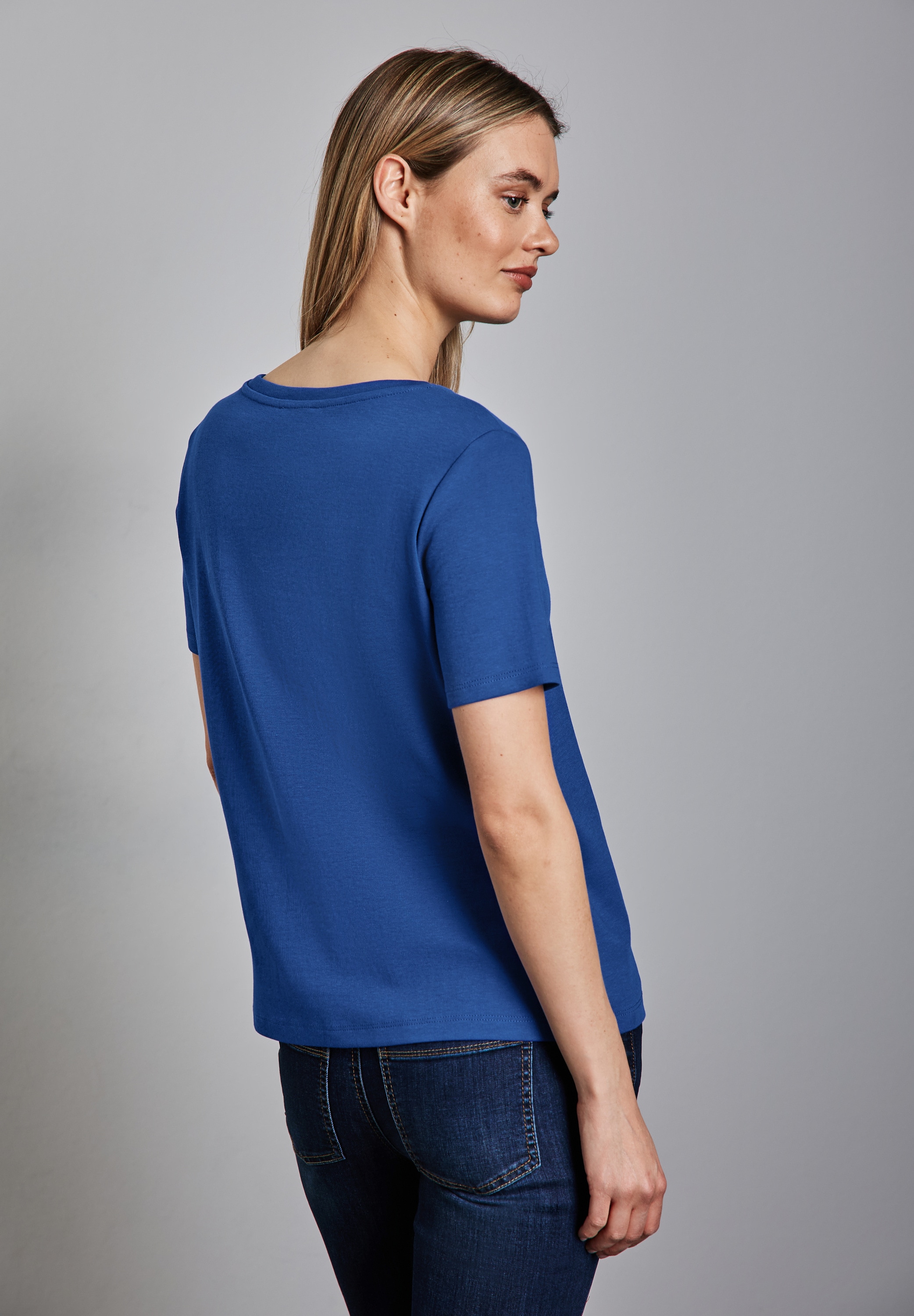 STREET ONE V-Shirt, aus reiner Baumwolle