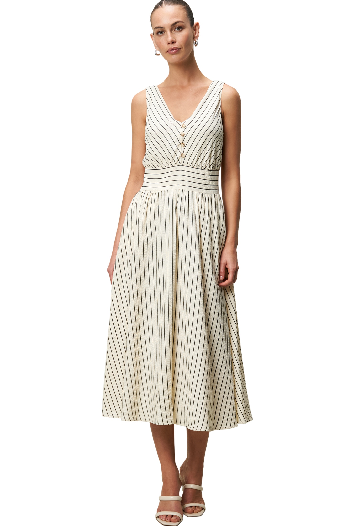 Zero Midikleid "zero Midikleid mit Streifen", Knopfleiste günstig online kaufen