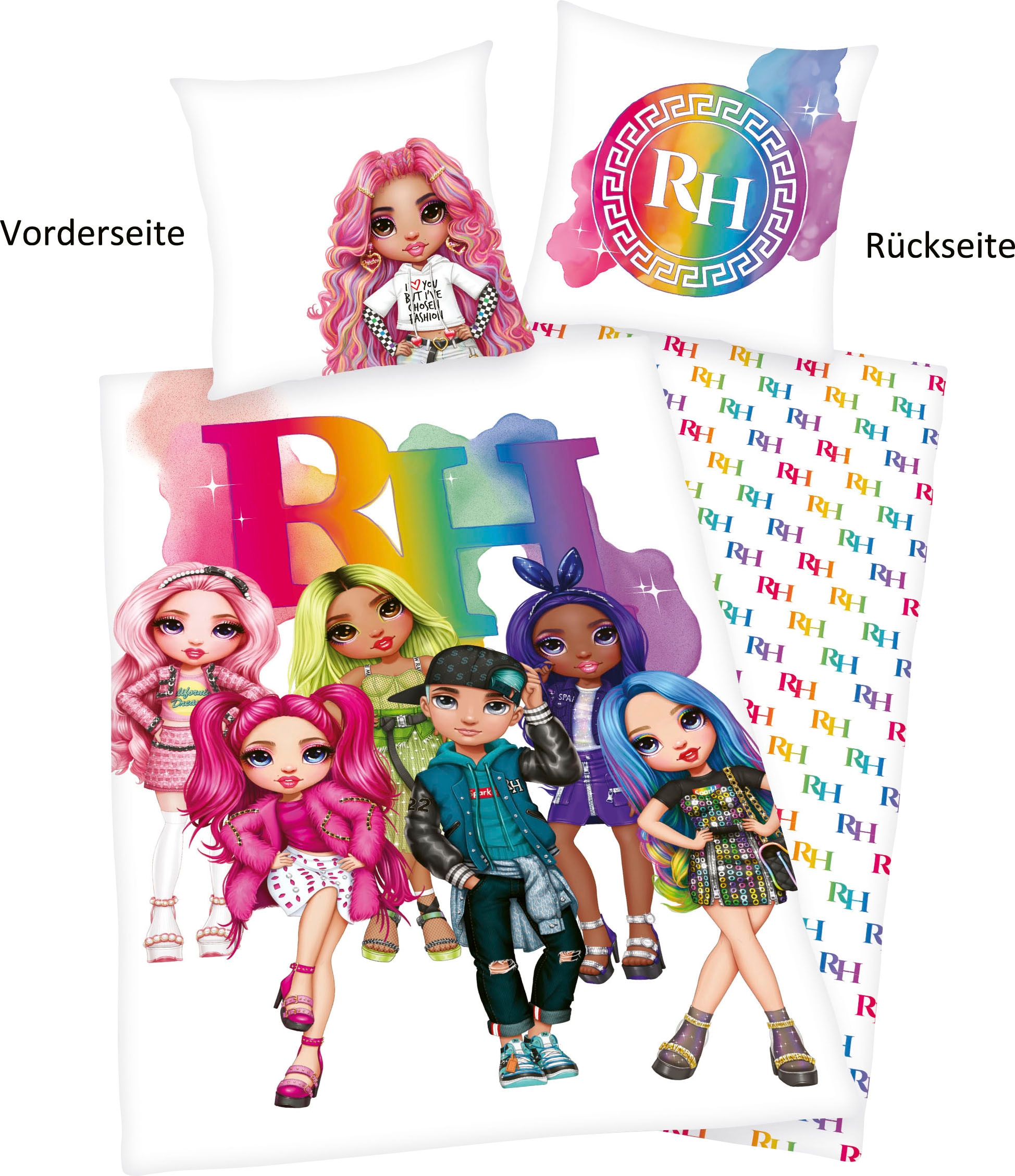 Rainbow High Kinderbettwäsche "Rainbow High", mit tollem Motiv