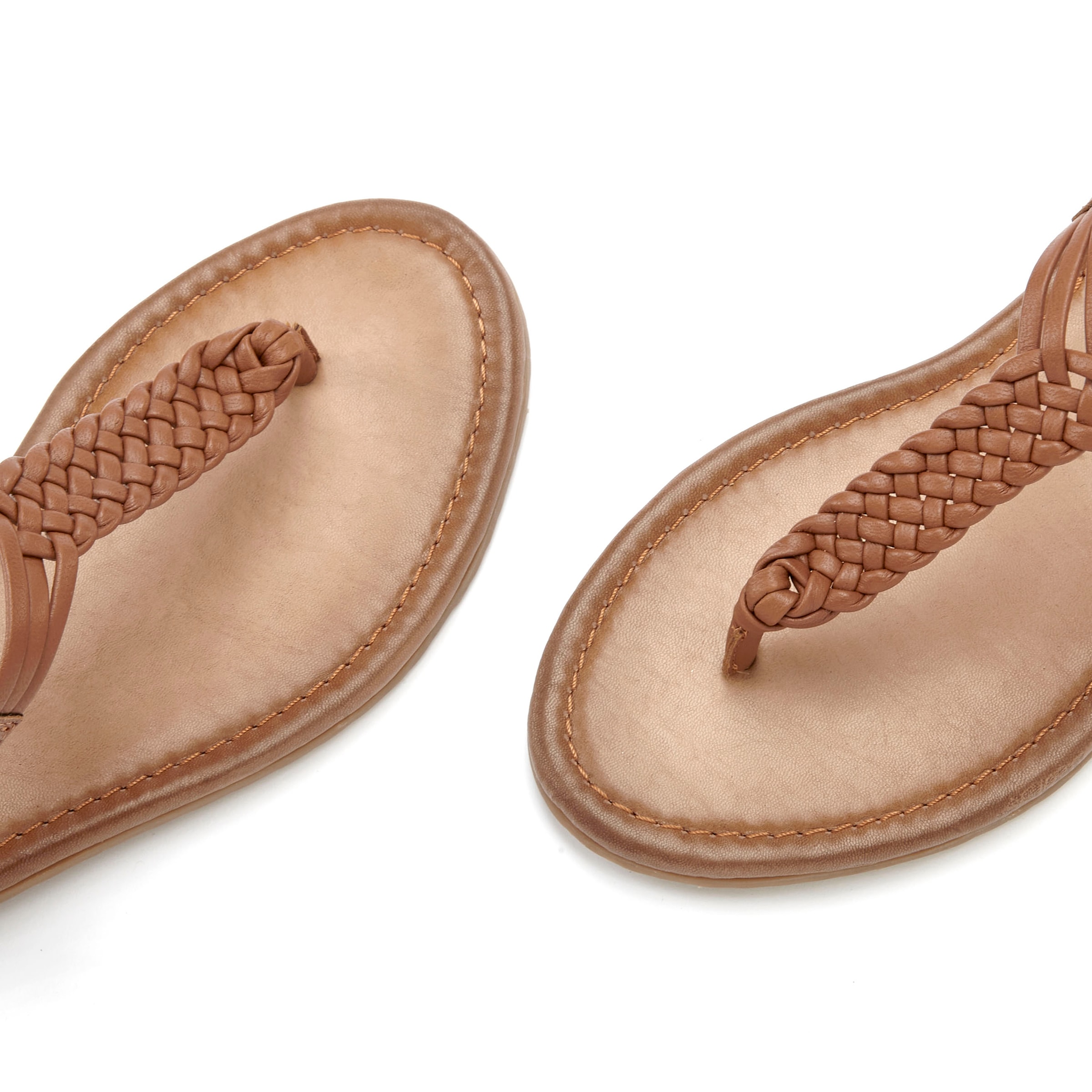 Vivance Zehentrenner, Sandalette, Sommerschuh,Sandale aus Leder mit Flecht-Optik