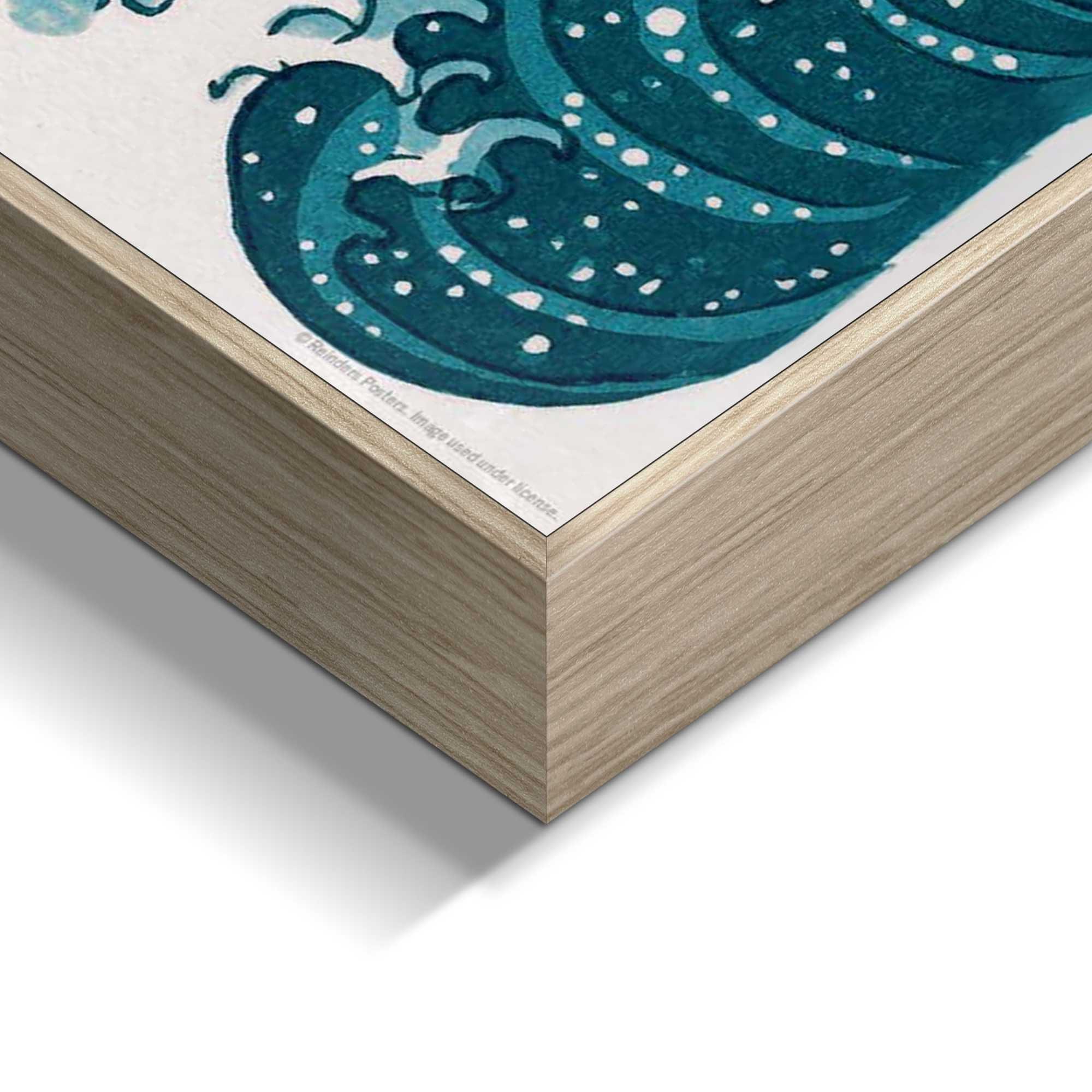 Reinders! Wandbild »Hokusai - The Great Wave« Gemälde 1 Stk. tlg. Wohnzimmer - Blau - MDF - Berühmte Künstler - 40x50 cm